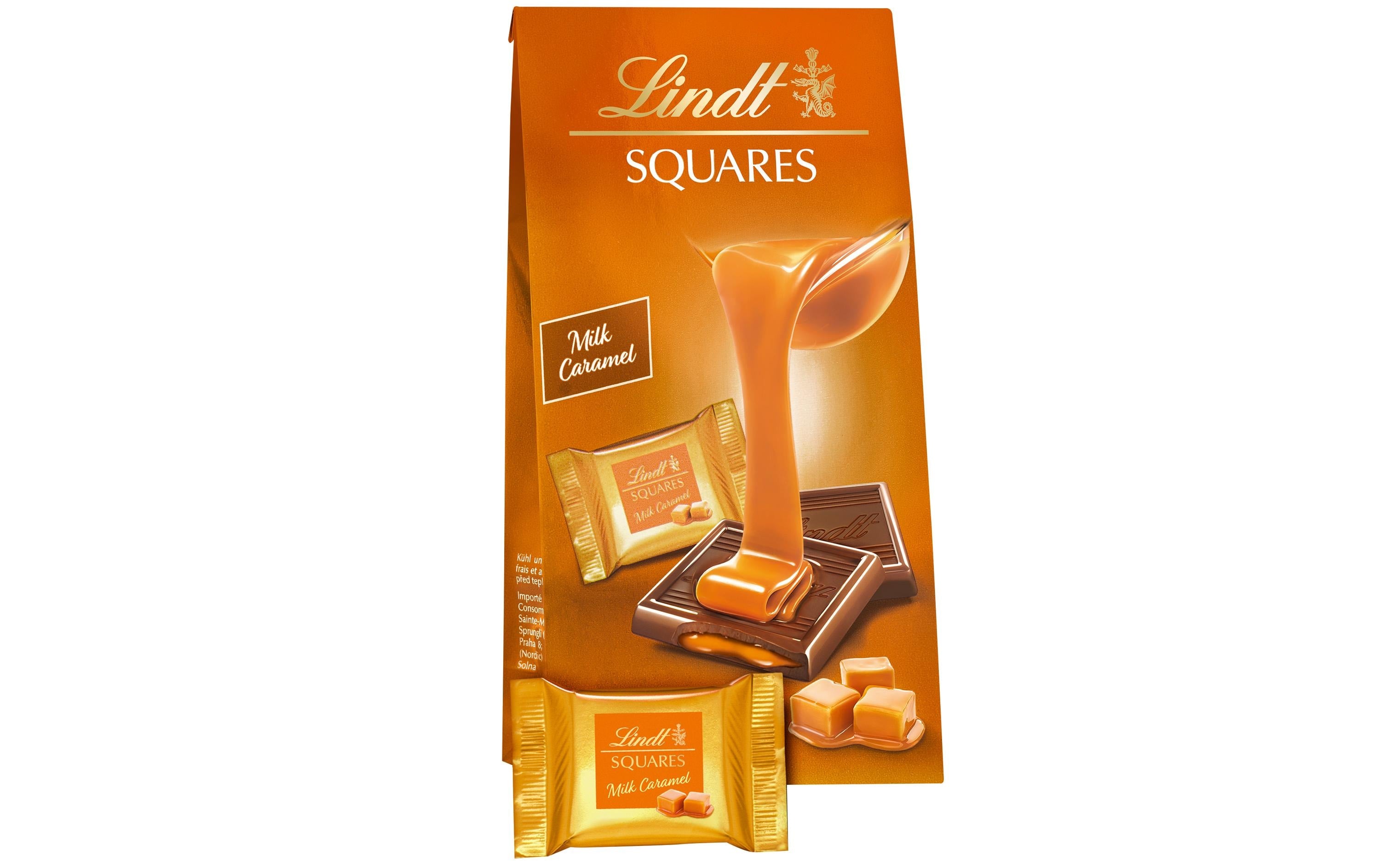 Lindt SQUARES Pralinés Milch Caramel 144g