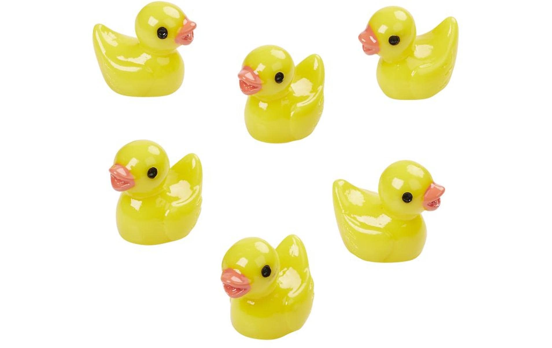 Hobbyfun Mini-Utensilien Badeente gelb 1.5 cm, 6 Stück