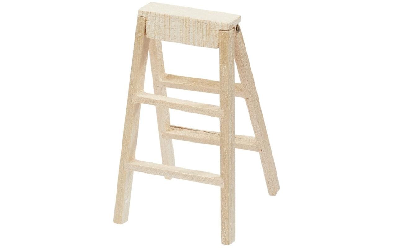 Hobbyfun Mini-Utensilien Stehleiter Holz 2.4 x 3.3 x 5.5 cm