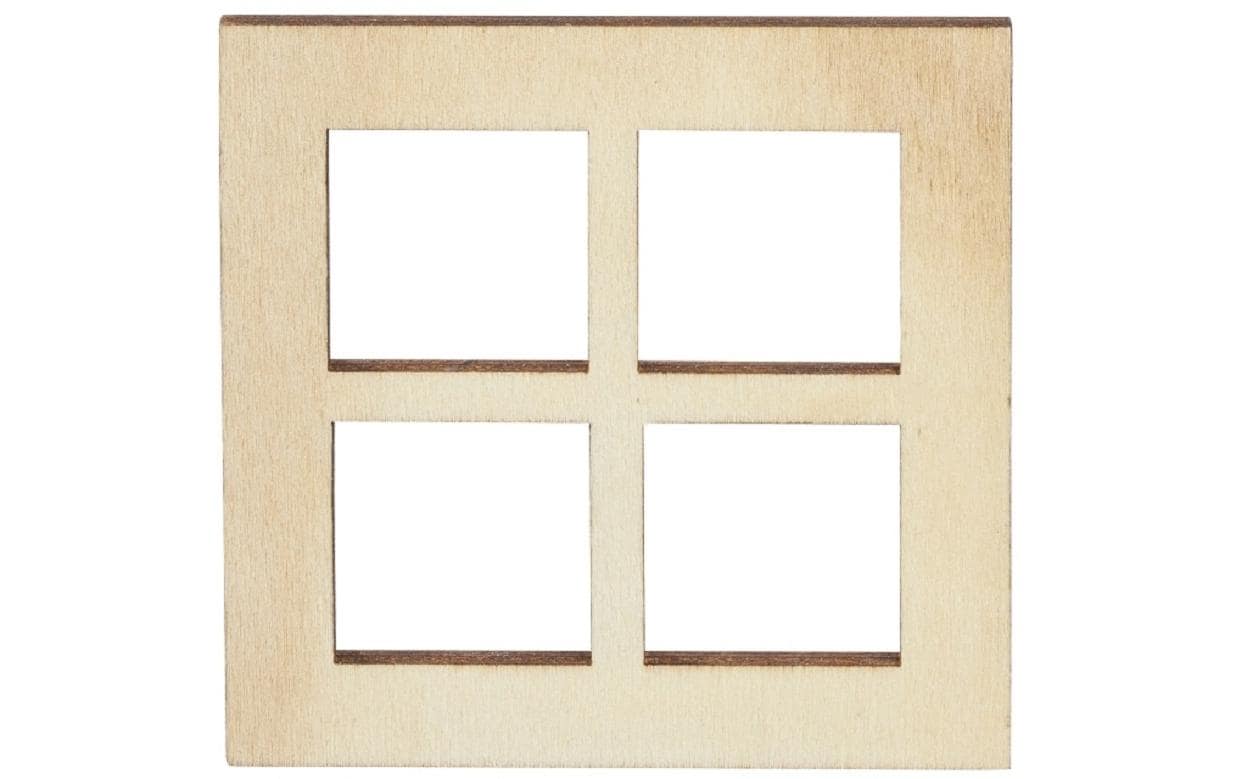 Hobbyfun Mini-Haus Fenster 7 x 7 cm, 3 Stück