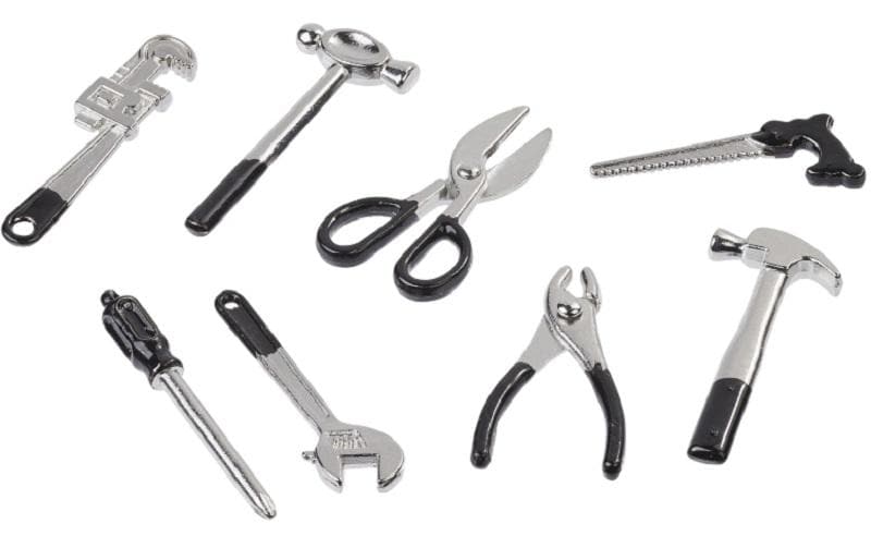 Hobbyfun Mini-Utensilien Werkzeug Set 2 cm, 6 Stück, sortiert