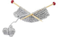 Hobbyfun Mini-Utensilien Strickzeug grau 5.5 x 2.5 x 1 cm