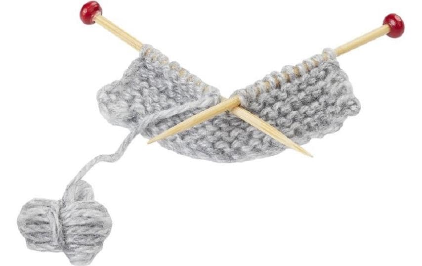 Hobbyfun Mini-Utensilien Strickzeug grau 5.5 x 2.5 x 1 cm