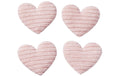Hobbyfun Mini-Utensilien Stoff Herz rosa 3.5 cm, 4 Stück