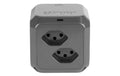 Steffen CUBE mit 1x USB-C anthrazit 8x T13, 1.5m Zuleitung, mit Klebeband