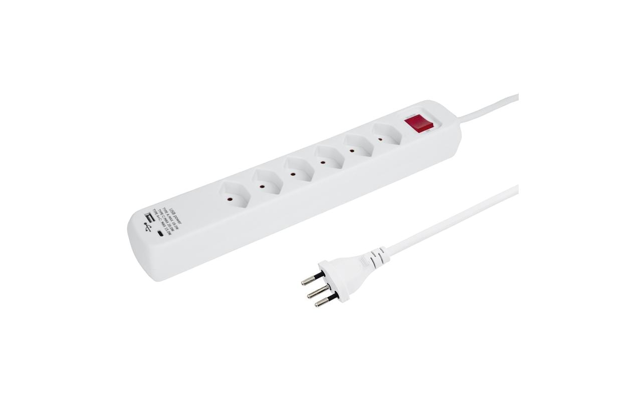 Steffen Steckdosenleiste POWER EASY 6xT13 1xUSB-A, 1xUSB-C Kabellänge 1.5m
