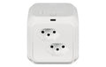 Steffen CUBE mit 1x USB-C weiss 8x T13, 1.5m Zuleitung, mit Klebeband