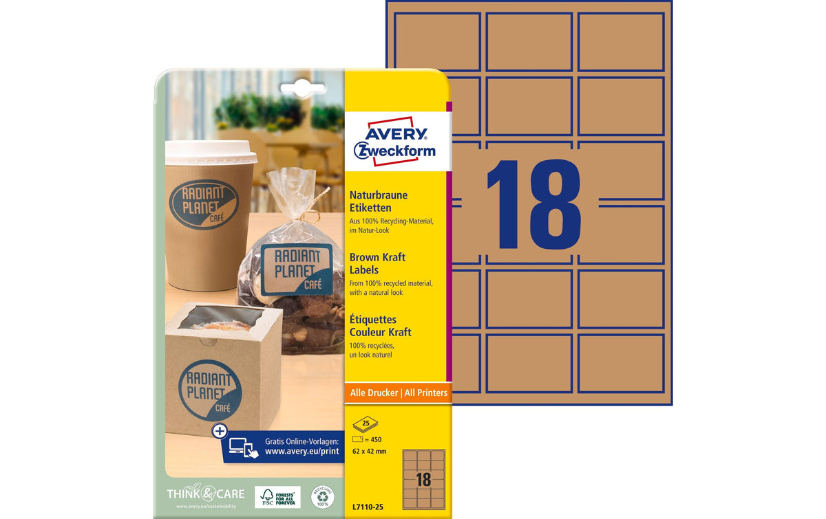 Avery Zweckform Produkt-Etik. 62x42mm IL Inhalt: 450 Etik. / 25 Blatt