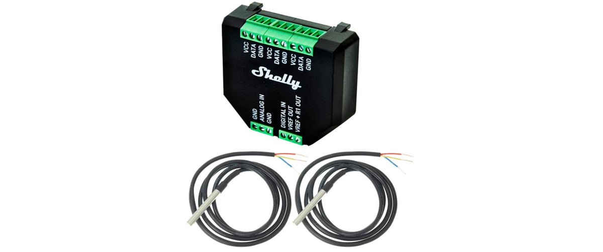 Shelly AddOn Plus mit 2 Temperatur Sensoren für Shelly Plus Aktoren