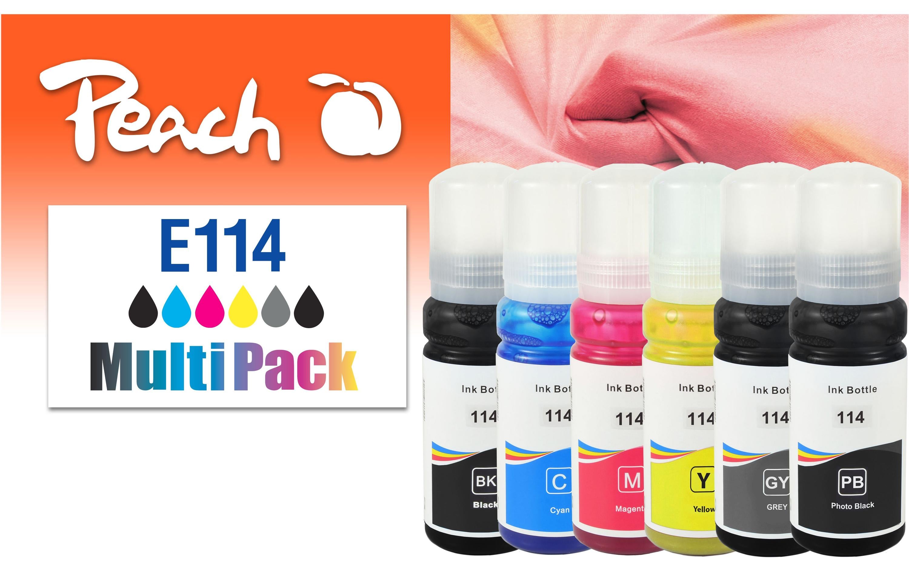 Peach Epson CISS 114,M+, T07A1/B1-5 7x70 ml,7x2300 Seiten