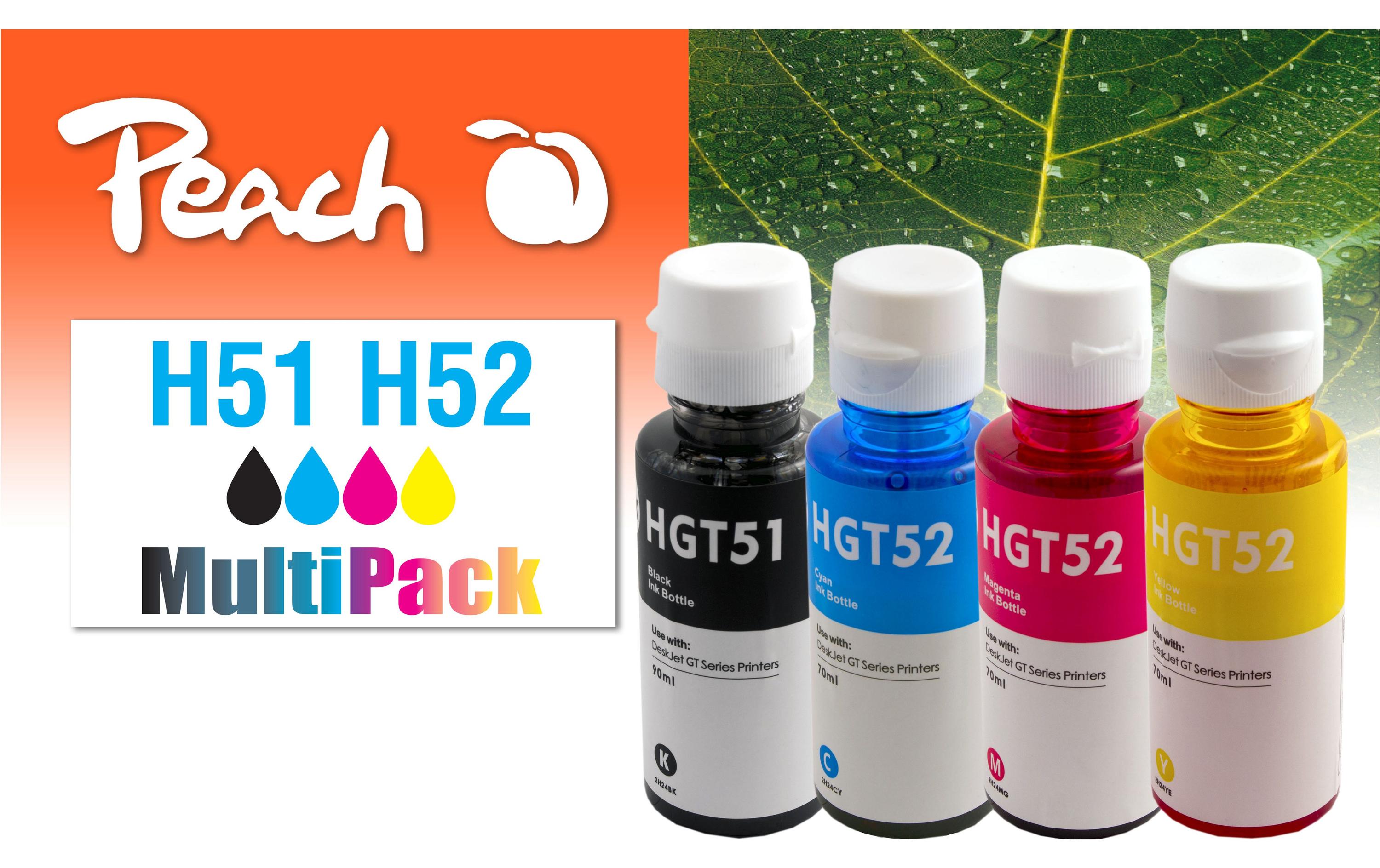 Peach HP CISS GT51/52, Multi-Pack 1x90, 3x70 ml,1x5000, 3x8000 S.