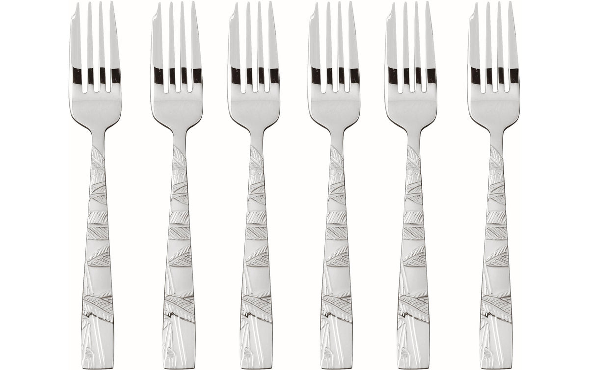 Sambonet Kuchengabel Jungle Inox 6er Set, silbrig, Edelstahl 18/10, GK