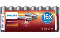 Philips Batterie Power Alkaline AA 1.5 V, LR6 Alkaline, 16 Stück