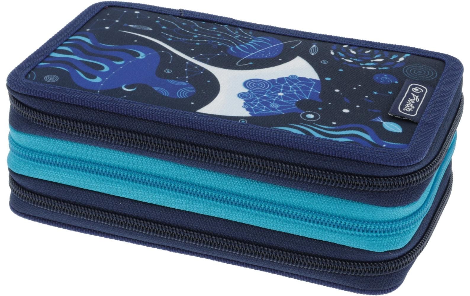 Herlitz Etui Triple gefüllt, 31-teilig Deep Ocean