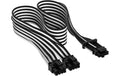 Netzteil Zubehör Corsair 12+4pin PCIe Gen 5 schwarz/weiss, 12VHPWR, sleeved, 600W