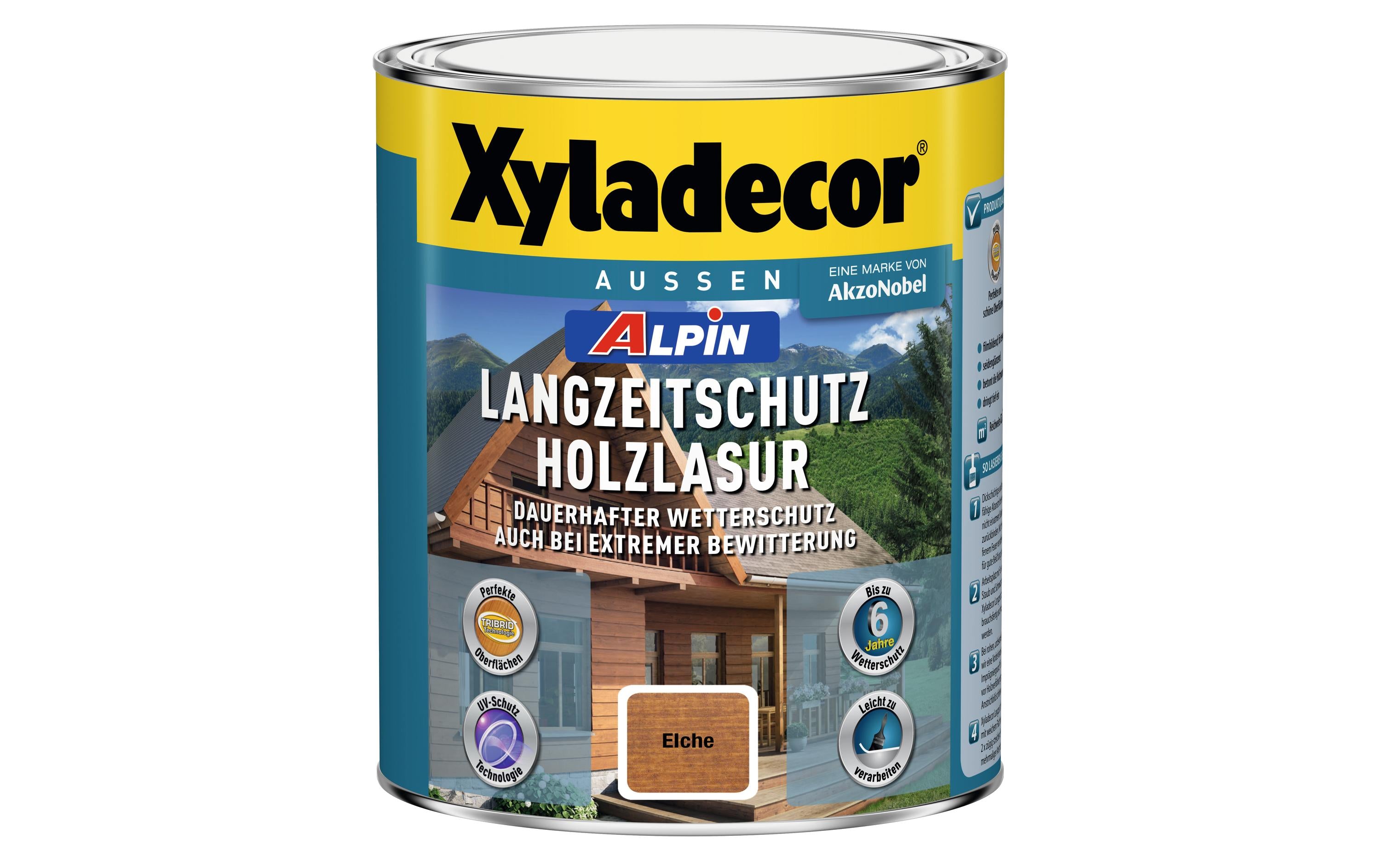 Xyladecor Alpin Langzeitschutz Holzlasur 1 L Eiche