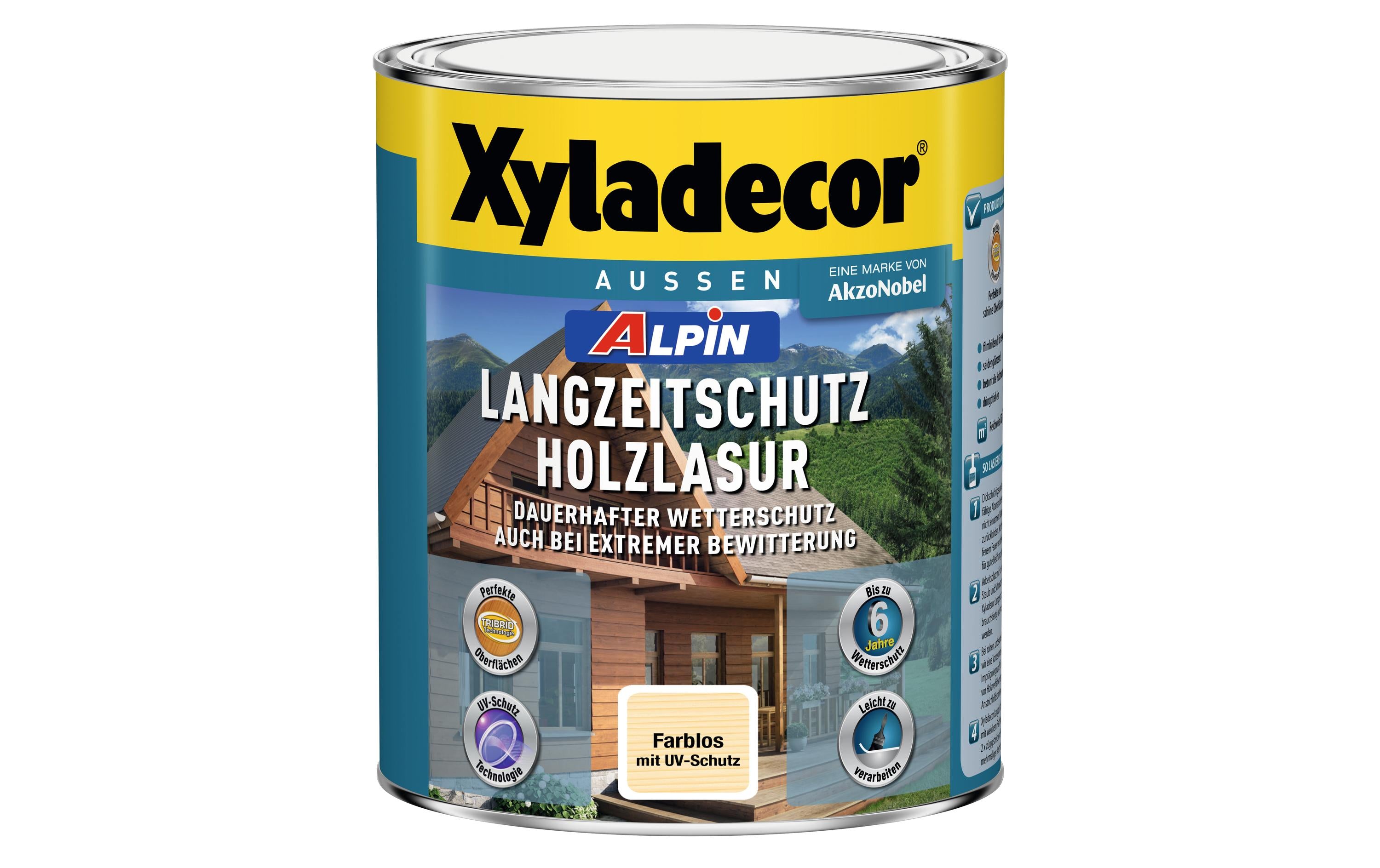 Xyladecor Alpin Langzeitschutz Holzlasur 1 L Farblos