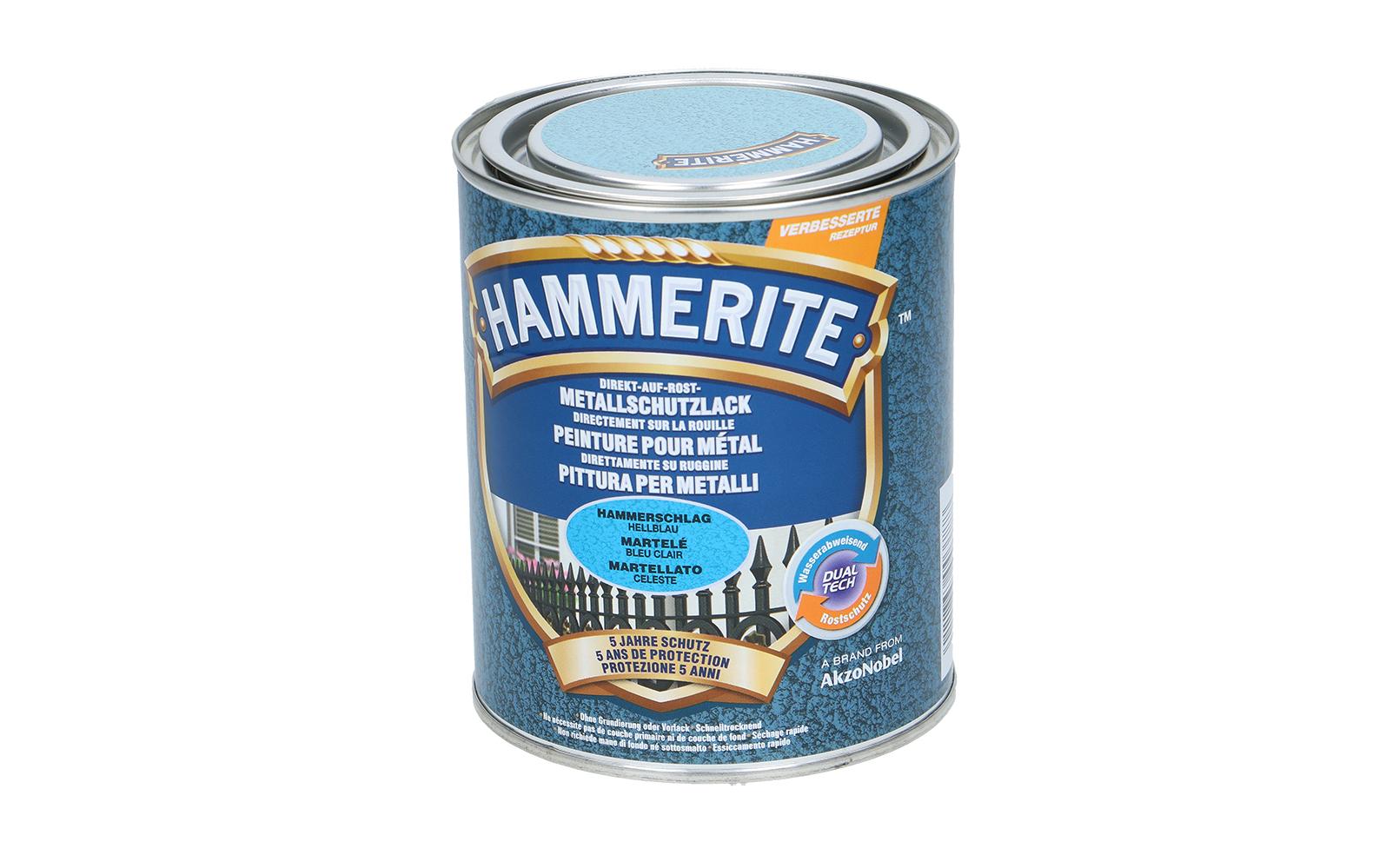 Hammerite Metall-Schutzlack HS hellblau Hammerschlag
