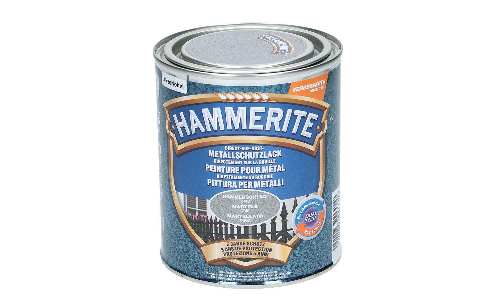 Hammerite Metall-Schutzlack HS grau Hammerschlag