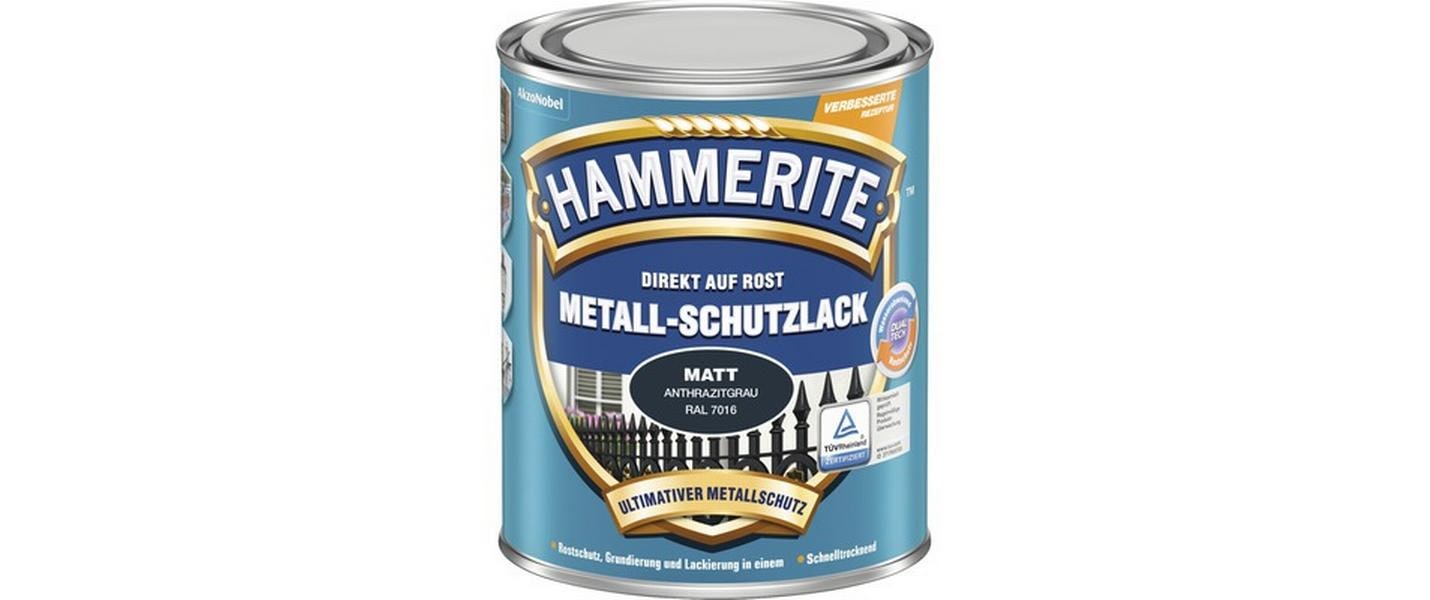 Hammerite Metall-Schutzlack matt Direkt auf Rost anthrazitgrau
