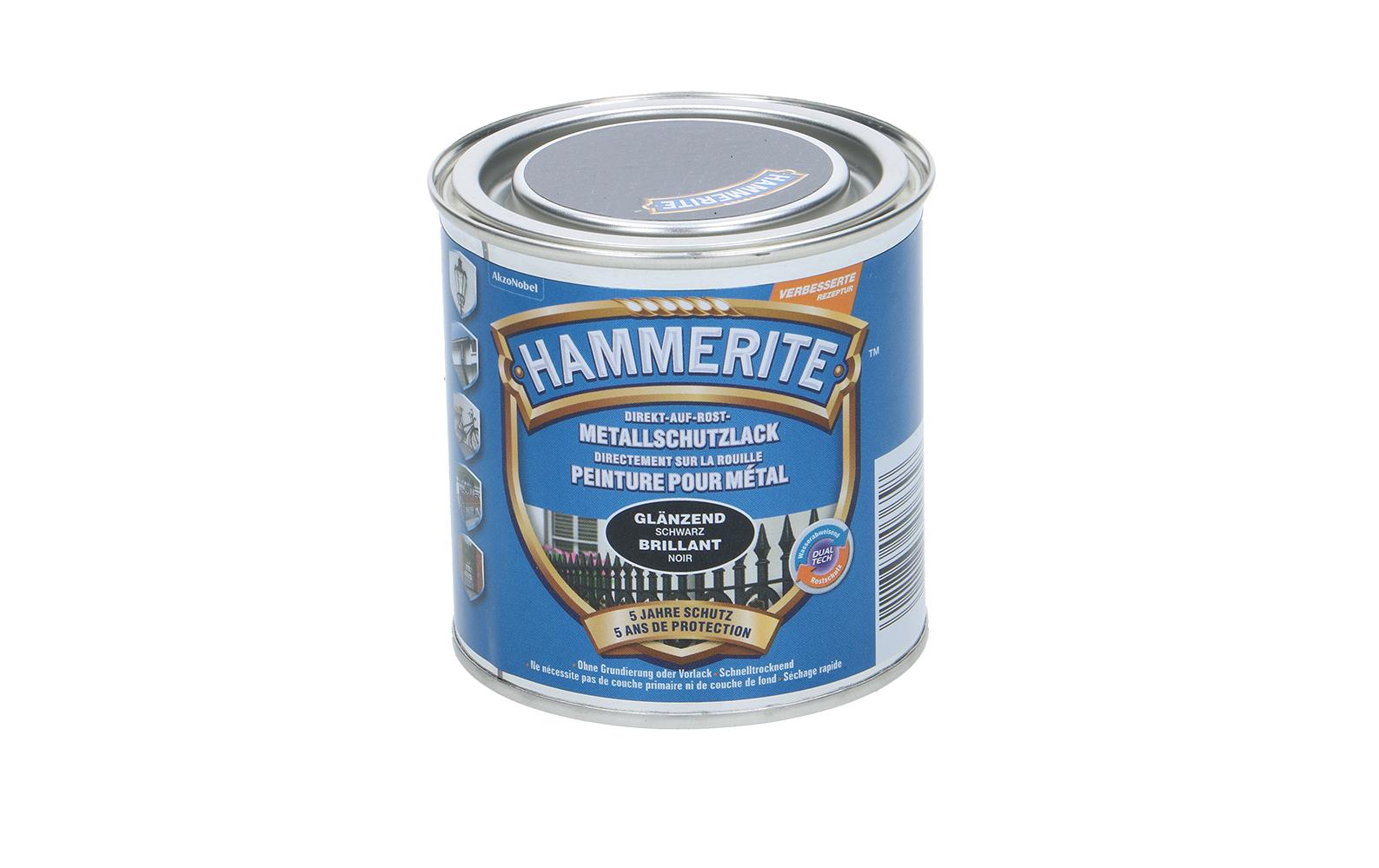 Hammerite Metall-Schutzlack HG schwarz Hochglanz
