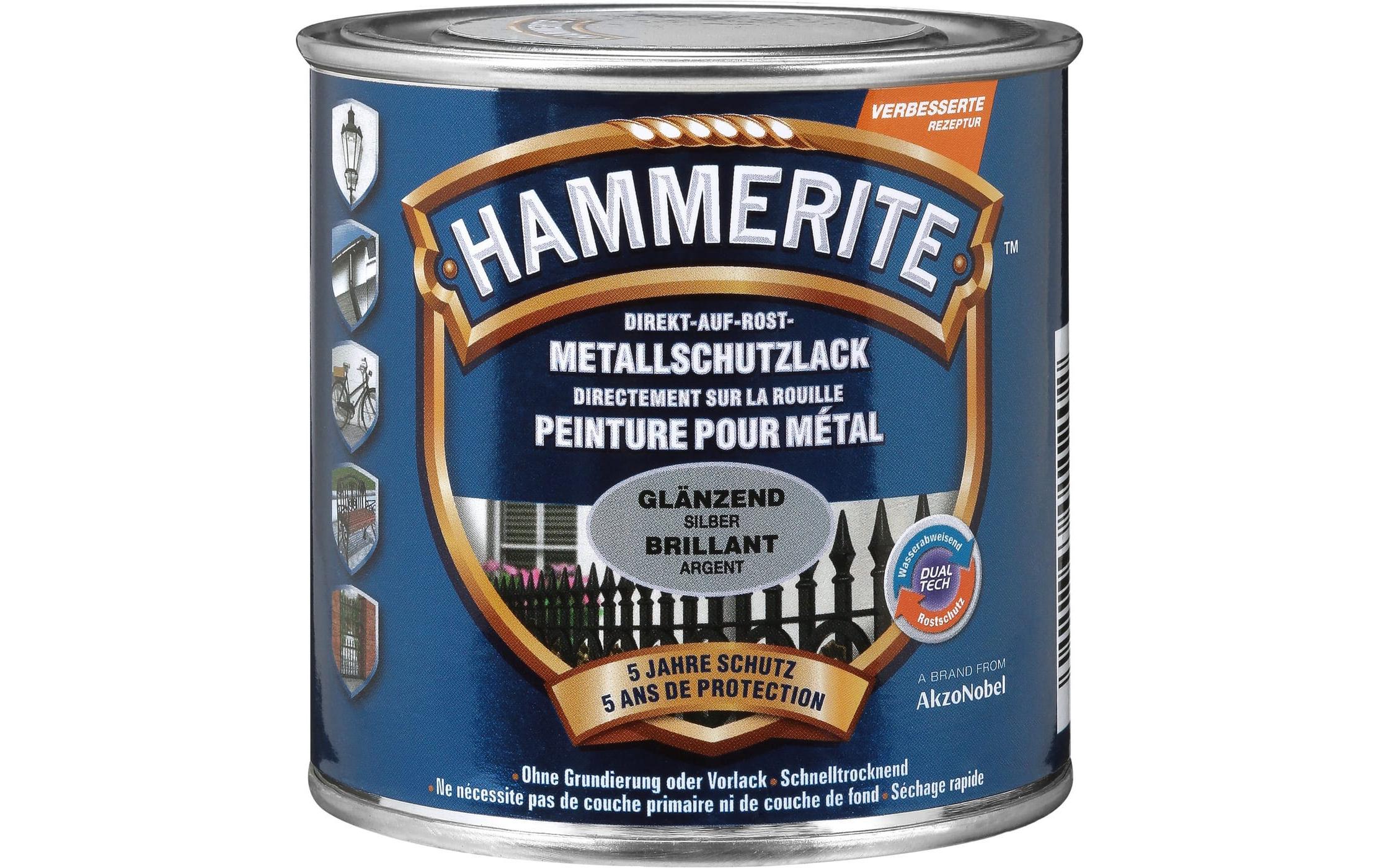 Hammerite Metall-Schutzlack HG silber Hochglanz