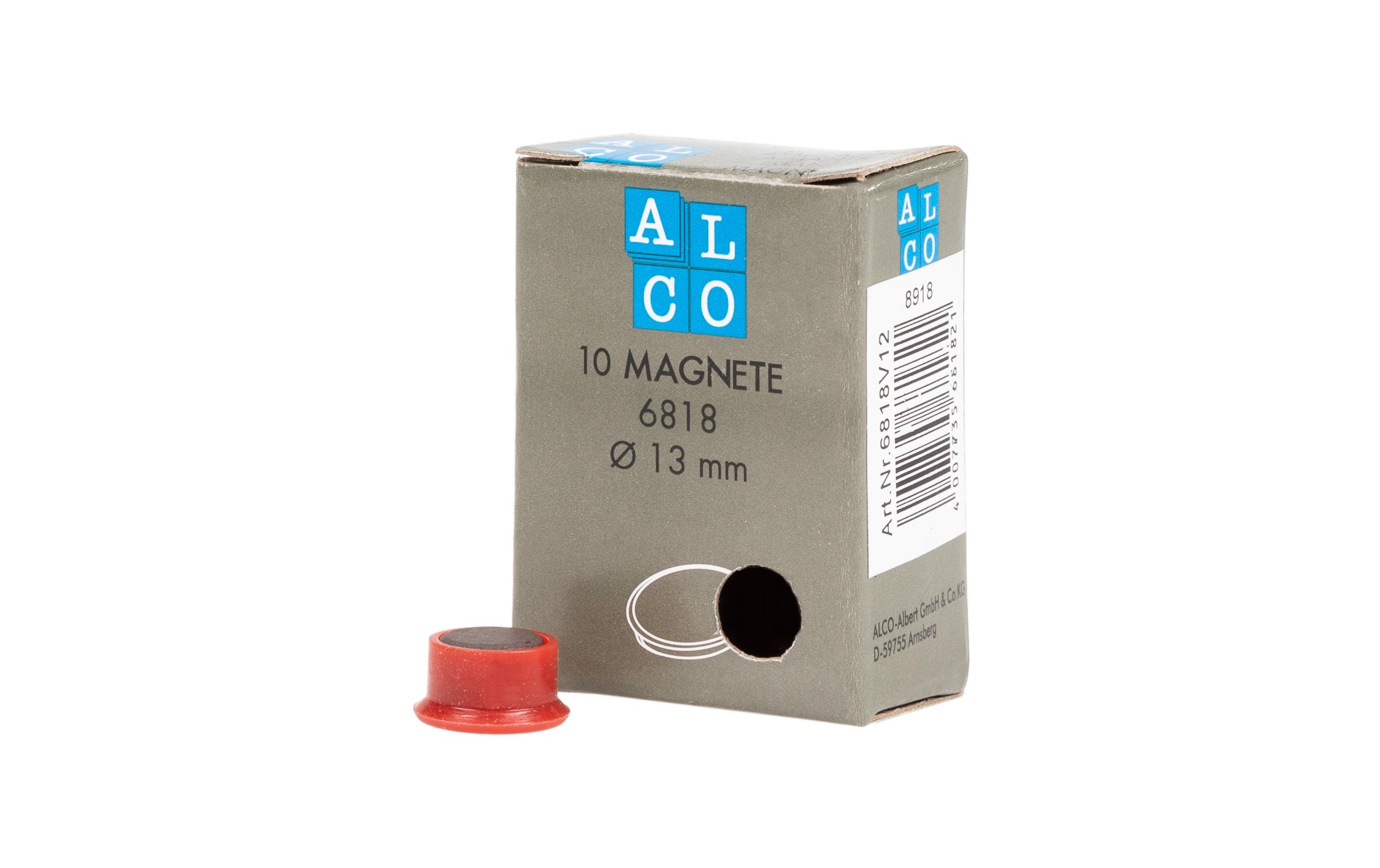 Alco Haftmagnet 10 Stück 13x7mm, rot