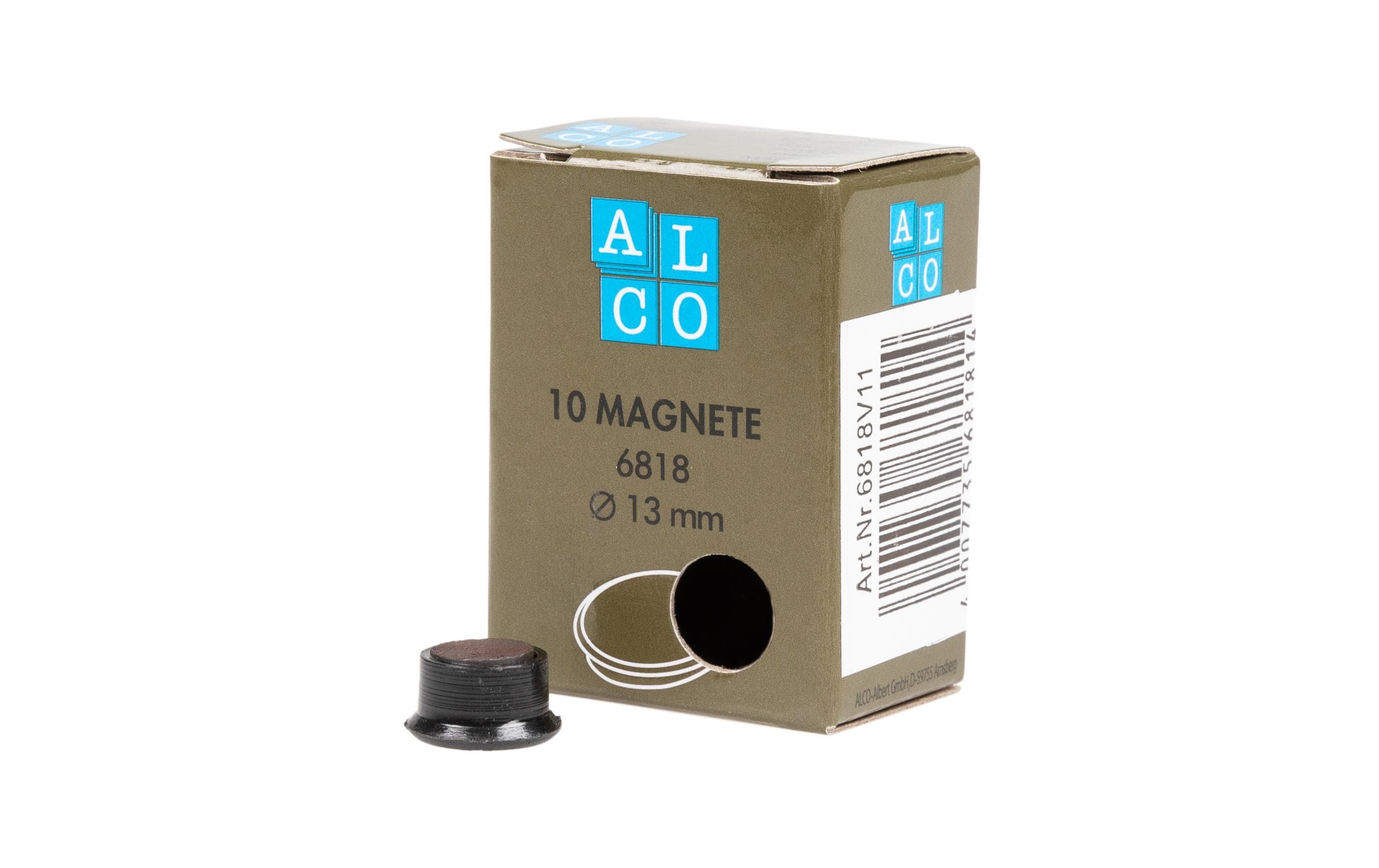 Alco Haftmagnet 10 Stück 13x7mm, schwarz