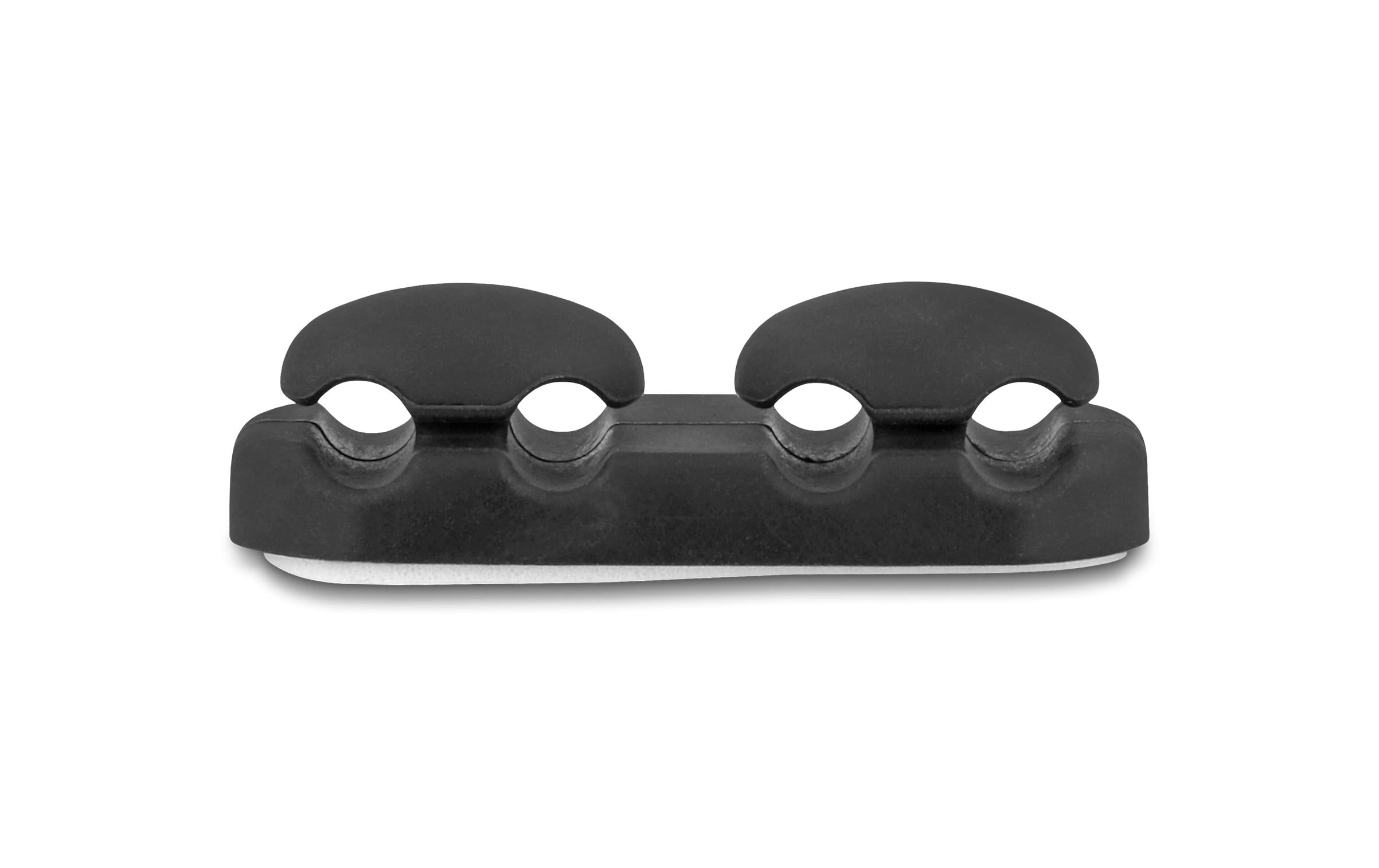 Delock Kabelhalter mit 4 Durchführungen selbstklebend, schwarz, Set 2 Stück