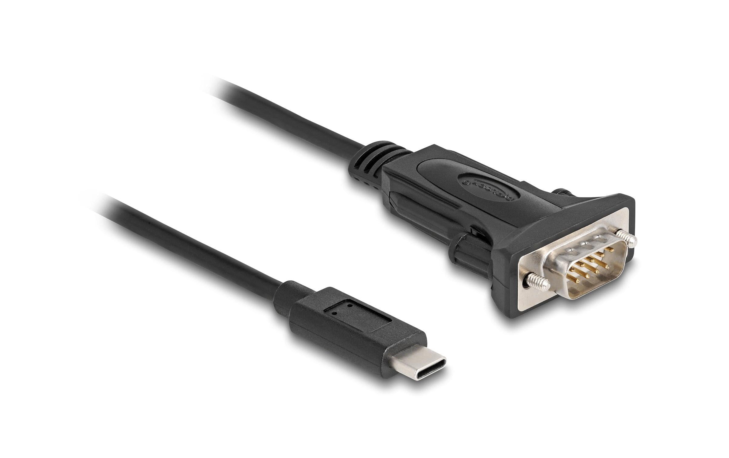 Delock Adapter USB-C>1x Seriell RS-232 D-Sub 9 Pin Stecker mit Schraube, 0.25m
