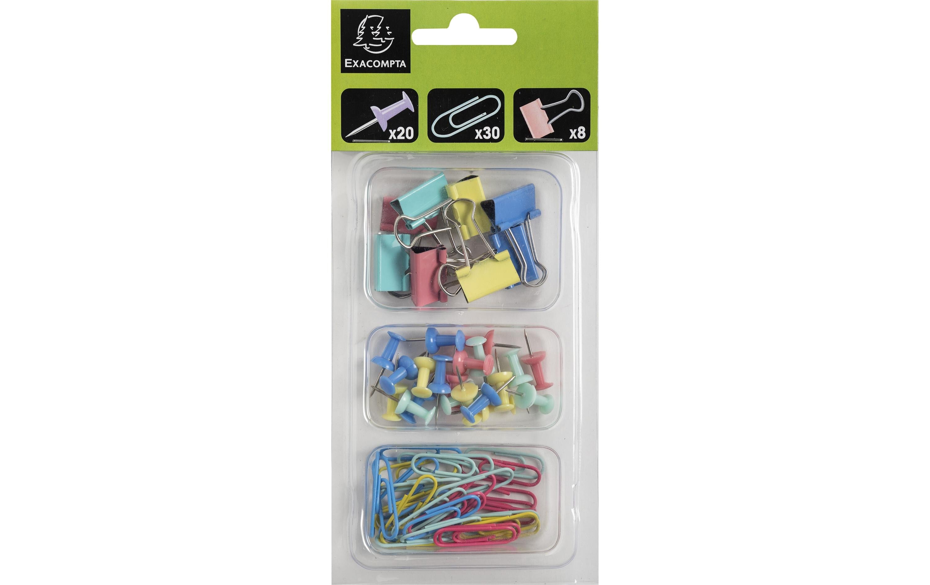 Exacompta Mixbox Aquarel Set 58 Klammern, Pins, Foldback