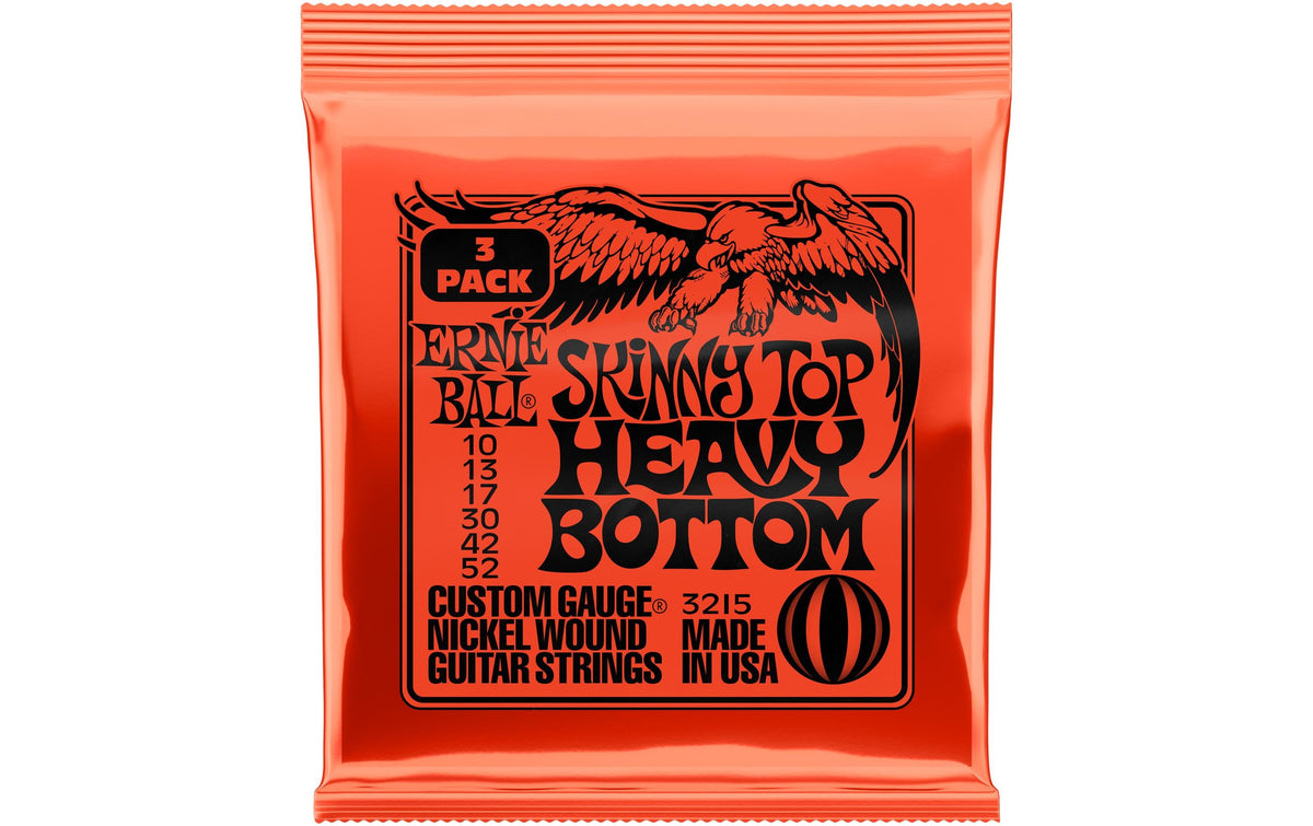 Ernie Ball 3215 Slinky Nickel, 3er Pack E-Gitarren Saitensatz, Skinny Top 10-52