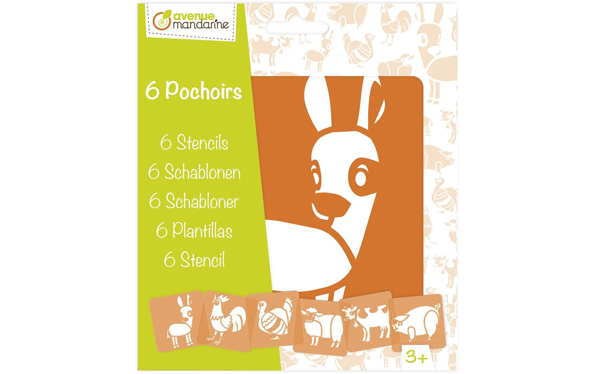 Avenue Mandarine Schablonen Set Bauernhof 15.2 x 17.5 cm, 6 Schablonen