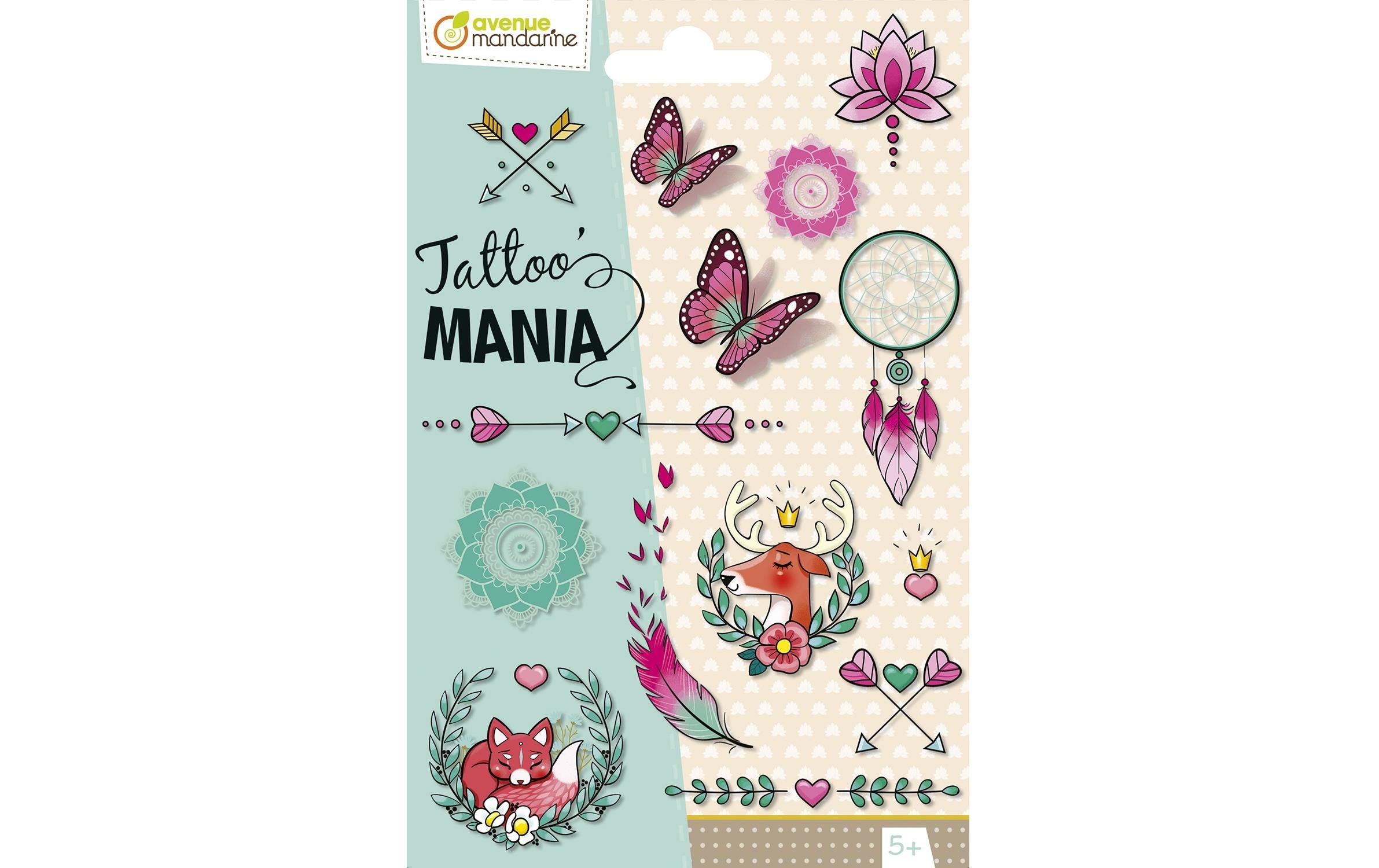 Avenue Mandarine Tattoo Mania Bohême 1 Bogen mit 15 Tattoos