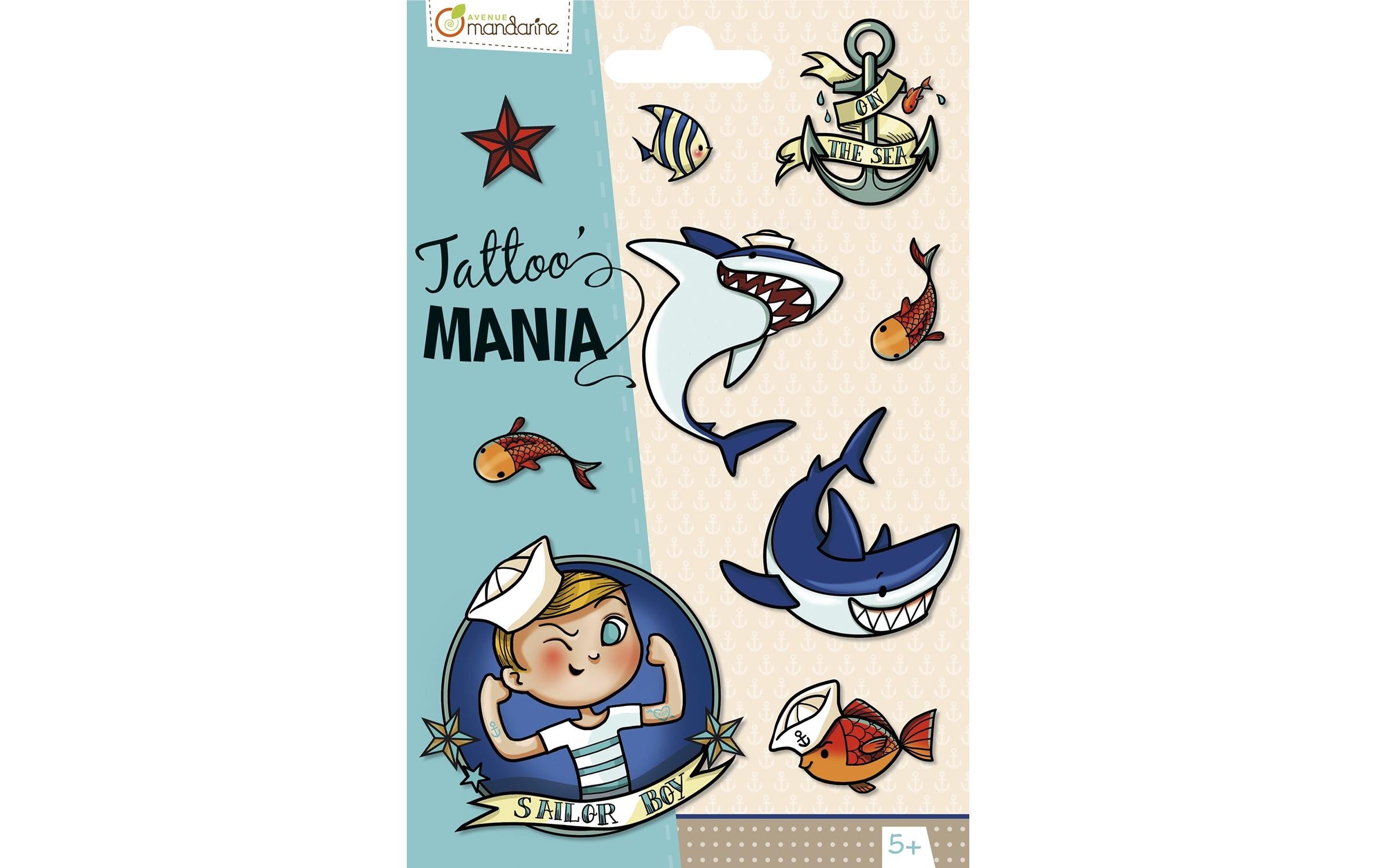 Avenue Mandarine Tattoo Mania Marine 1 Bogen mit 10 Tattoos