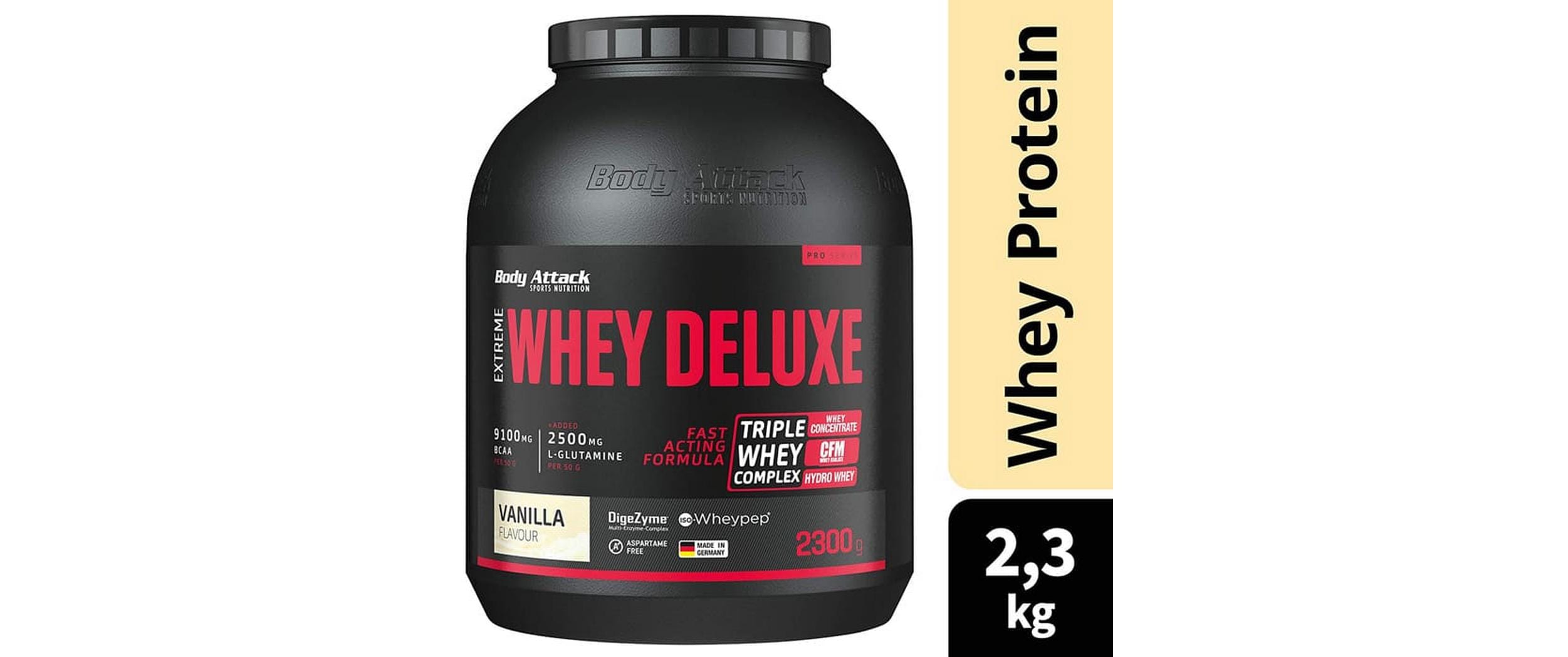 Body Attack Extreme Whey Deluxe Geschmack: Vanille 2300g Dose