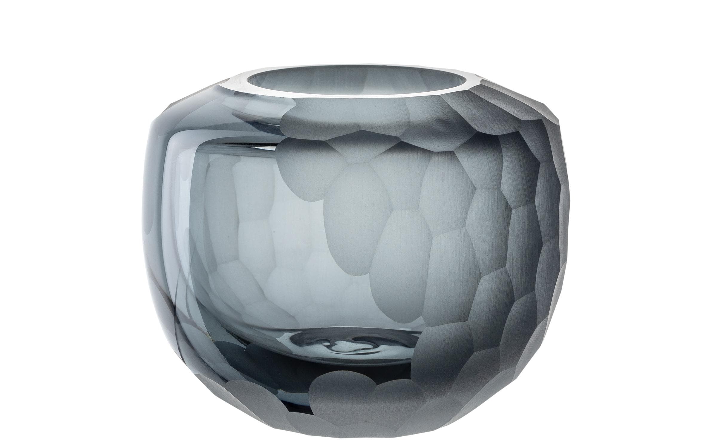 Leonardo Vase Bellagio, Anthrazit 10x11 cm (HxD), 500ml, Glas, Handmade