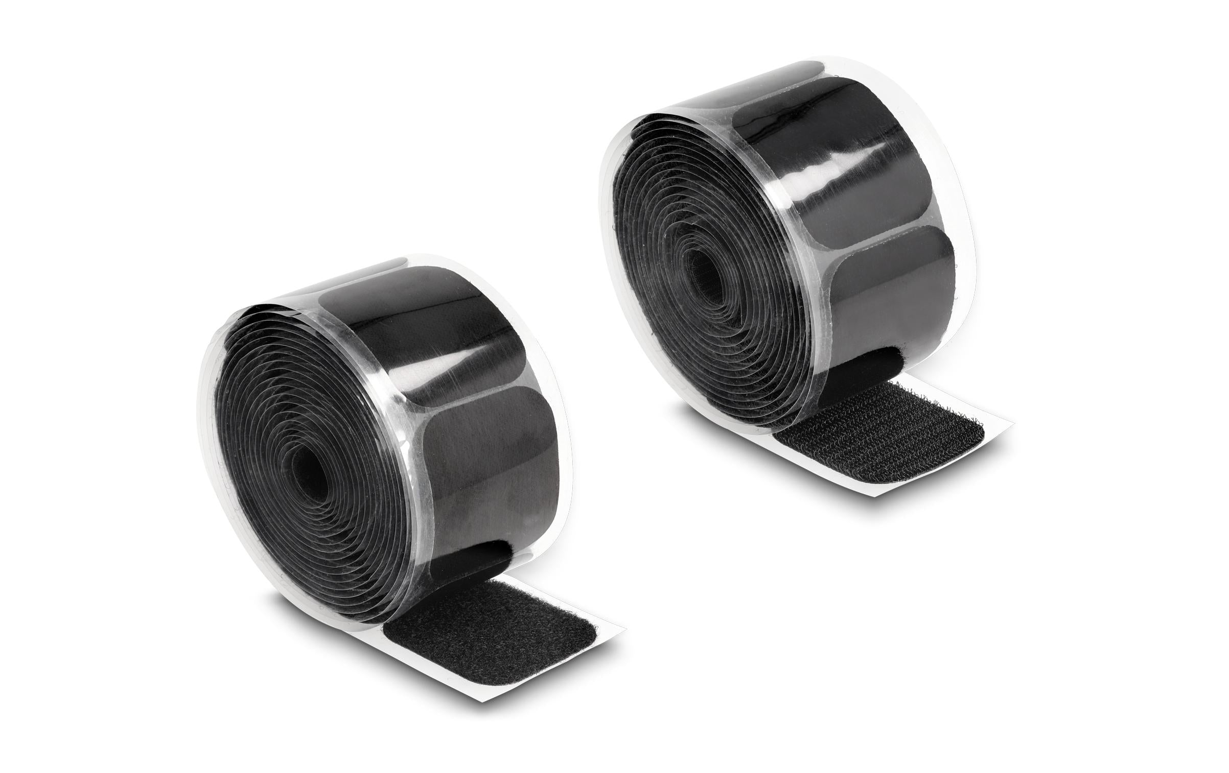 Delock Klettpad selbstklebend 45x50mm Länge: 5m, schwarz
