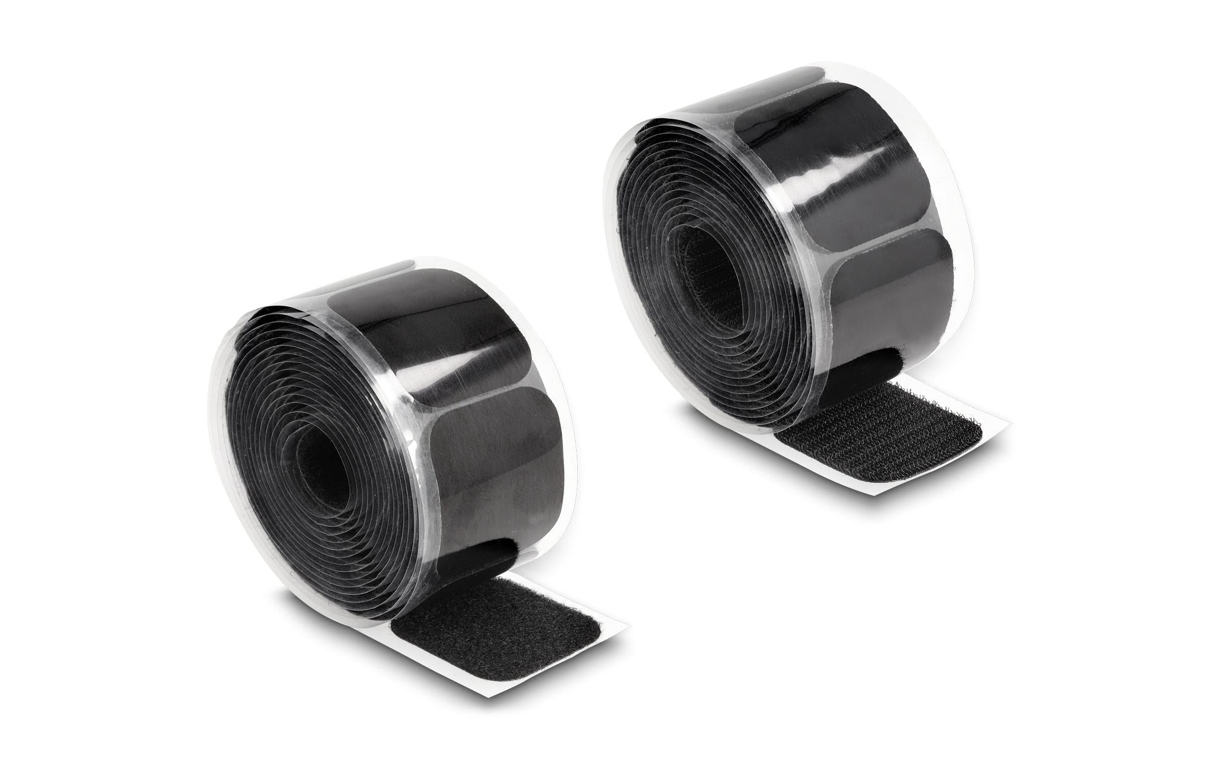 Delock Klettpad selbstklebend 45x50mm Länge: 3m, schwarz