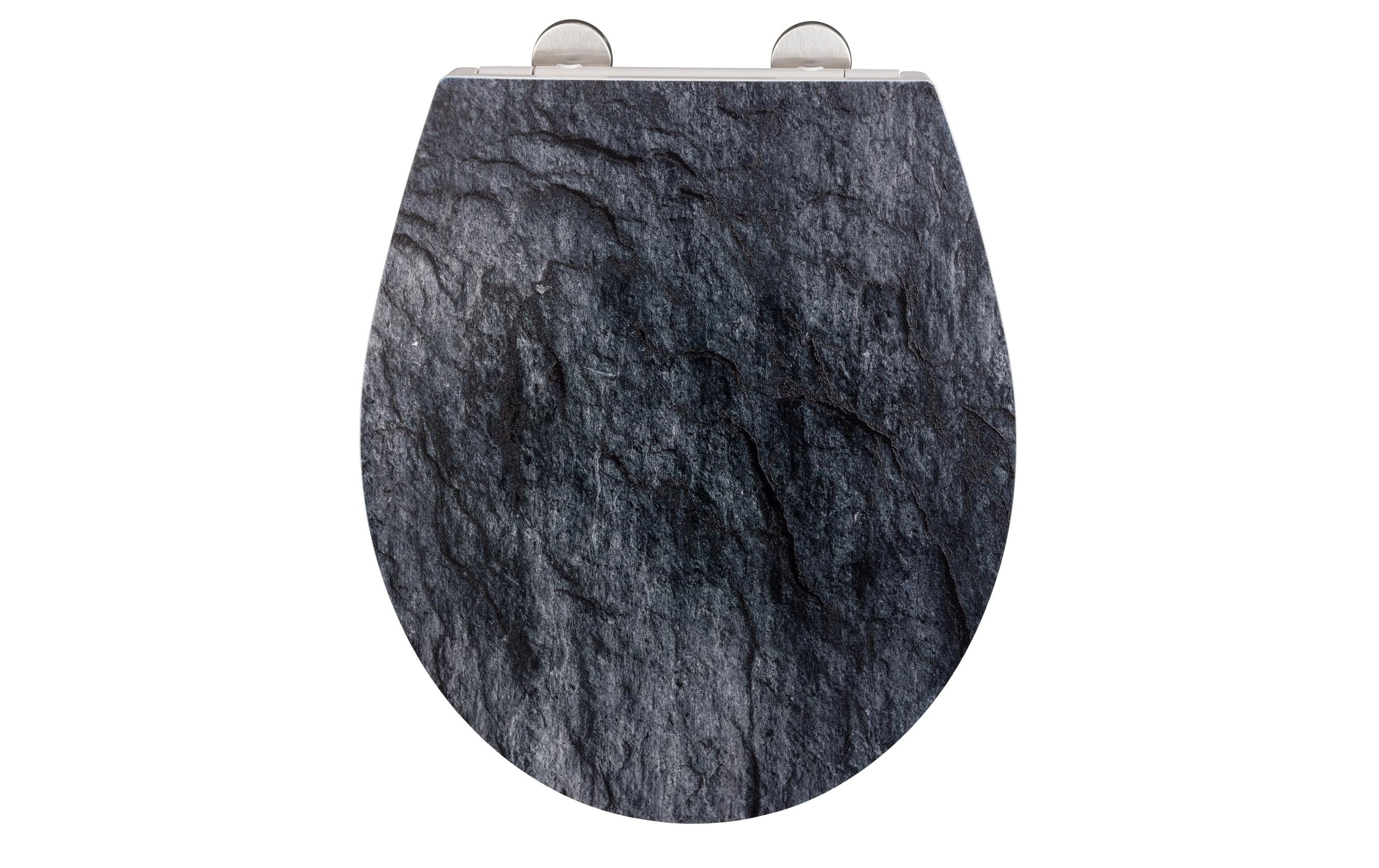 Wenko WC-Sitz Slate Rock Duroplast, Schieferoptik