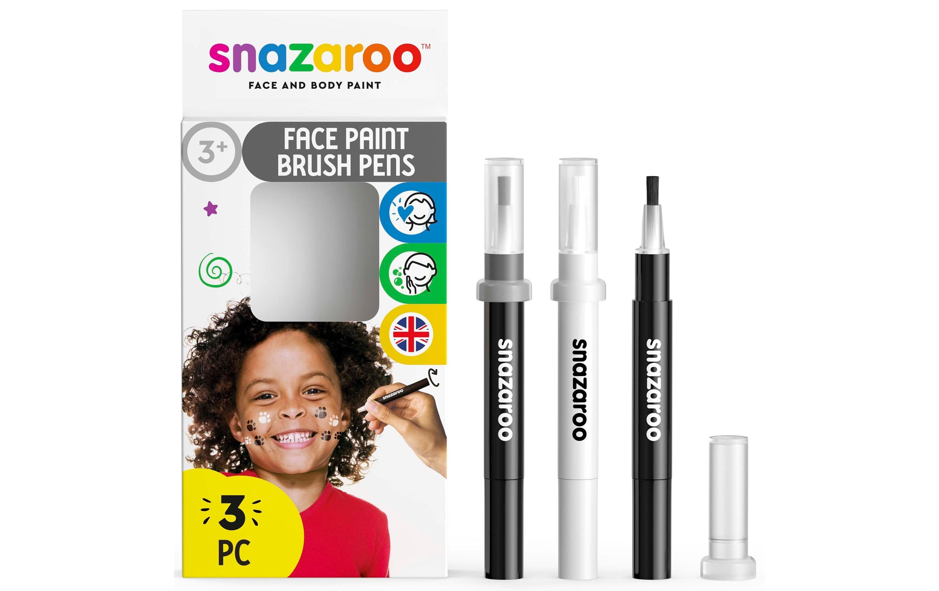 Snazaroo Pinselstift Set5 Schwarz/Weiss 3 Stk