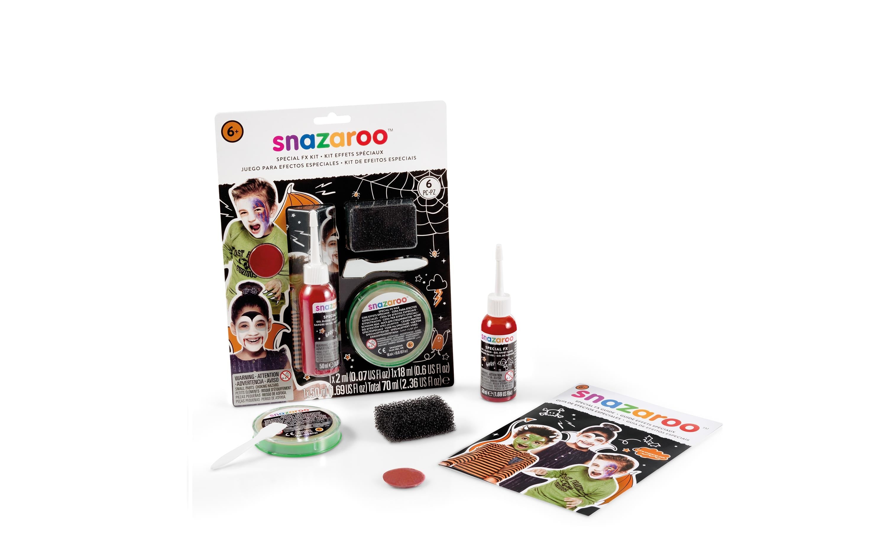 Snazaroo Special Effekte FX-Set Blut, Wachs, Schwamm, Spachtel