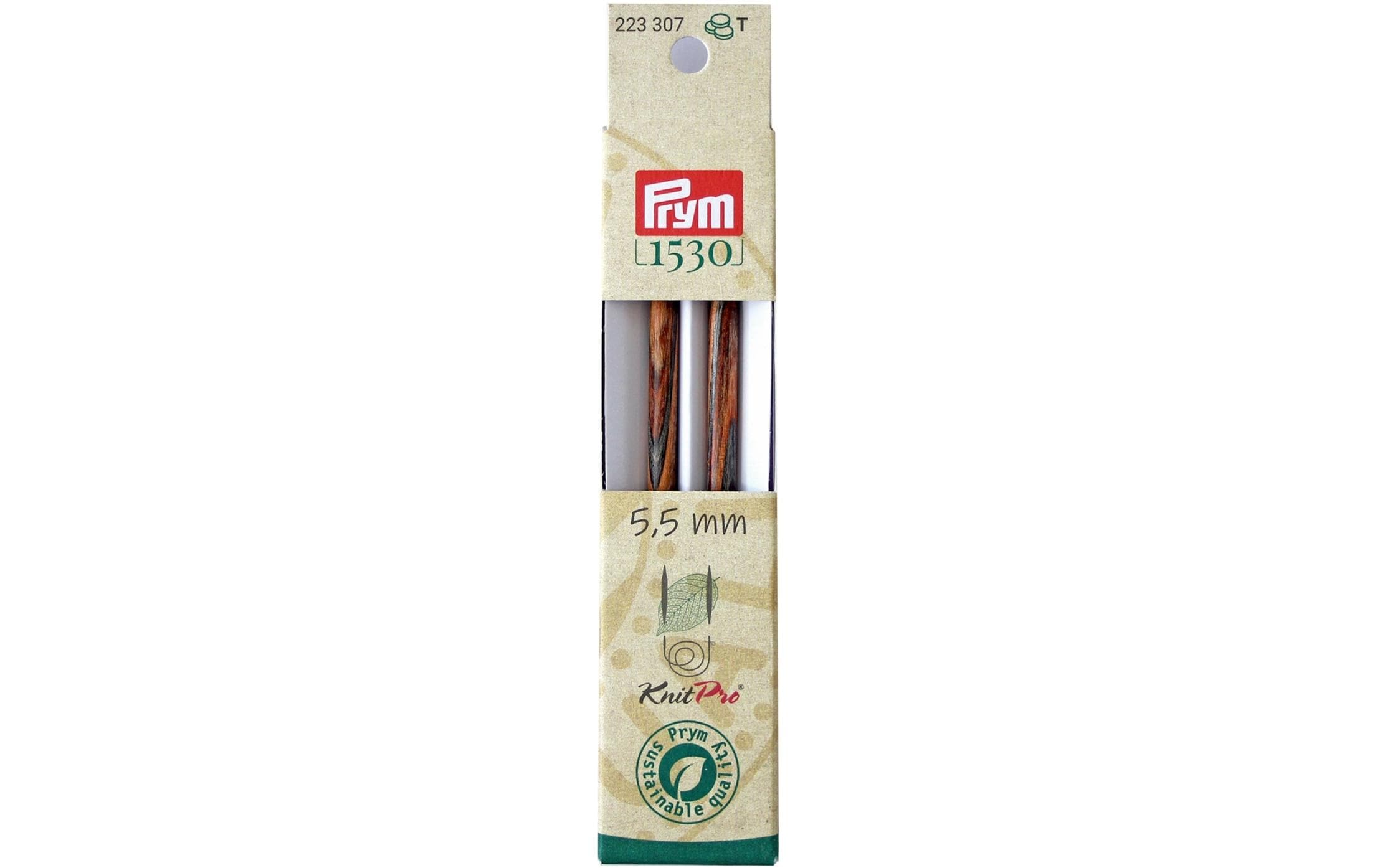 Prym Stricknadelspitzen Natural, lang 5.50 mm, 11.6 cm, Birkenholz
