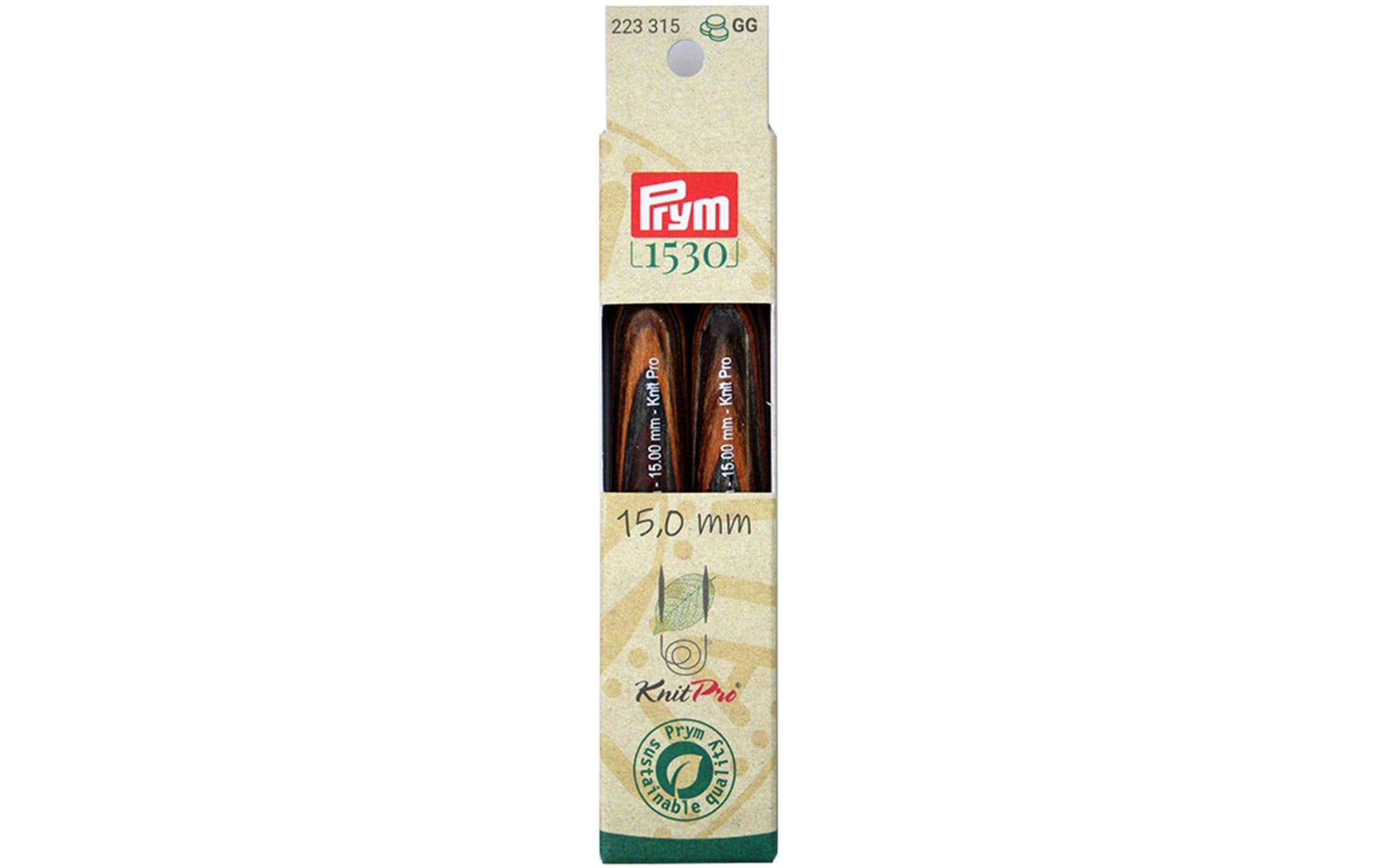 Prym Stricknadelspitzen Natural, lang 15.00 mm, 12.8 cm, Birkenholz