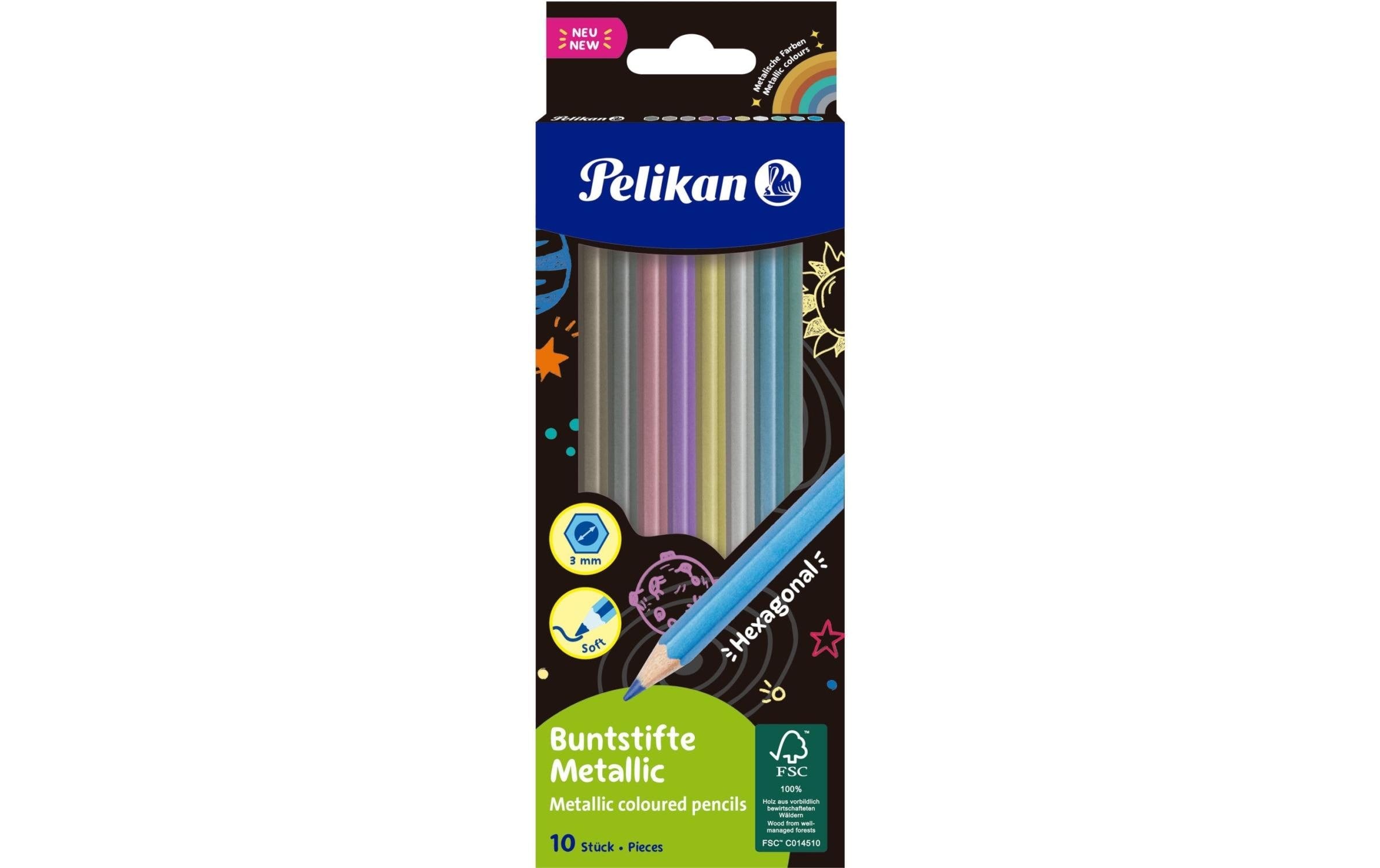Pelikan Buntstifte metallic 10 Farben, Hängefaltschachtel