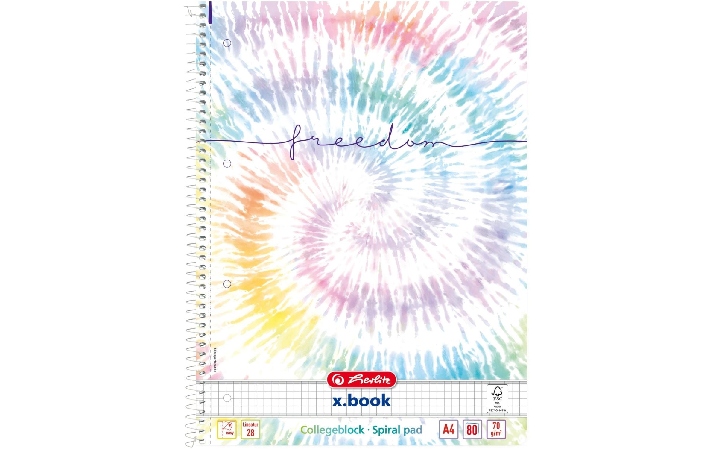 Herlitz Spiralblock A4 kariert, 80 Blatt, New Baltik Freedom