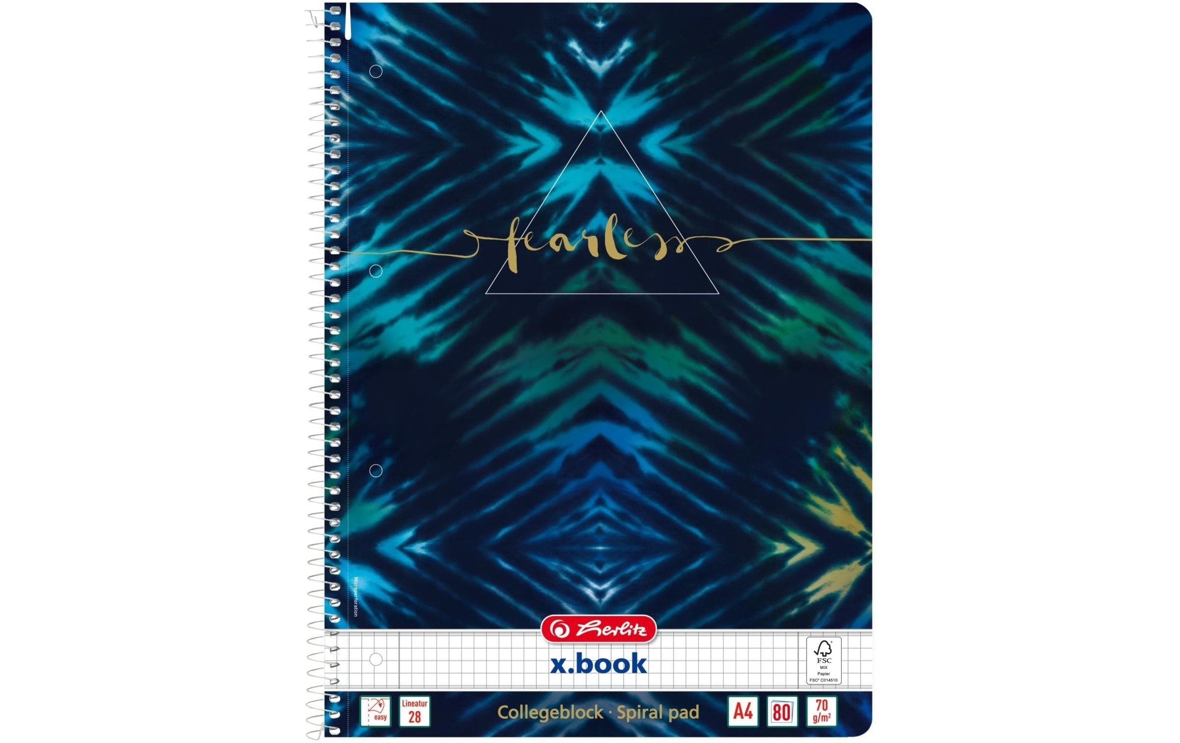 Herlitz Spiralblock A4 kariert, 80 Blatt, New Baltik Fearless