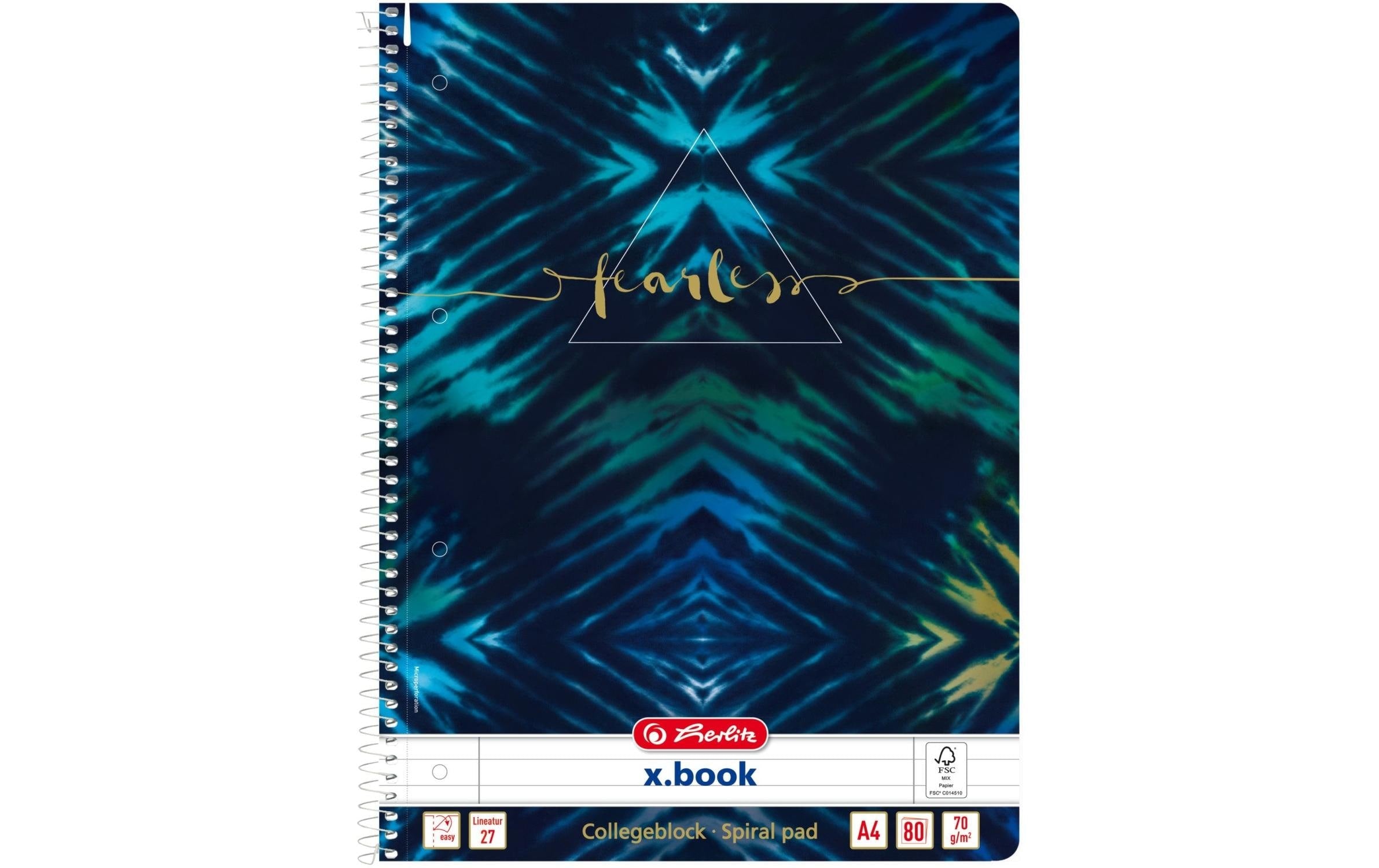 Herlitz Spiralblock A4 liniert, 80 Blatt, New Baltik Fearless