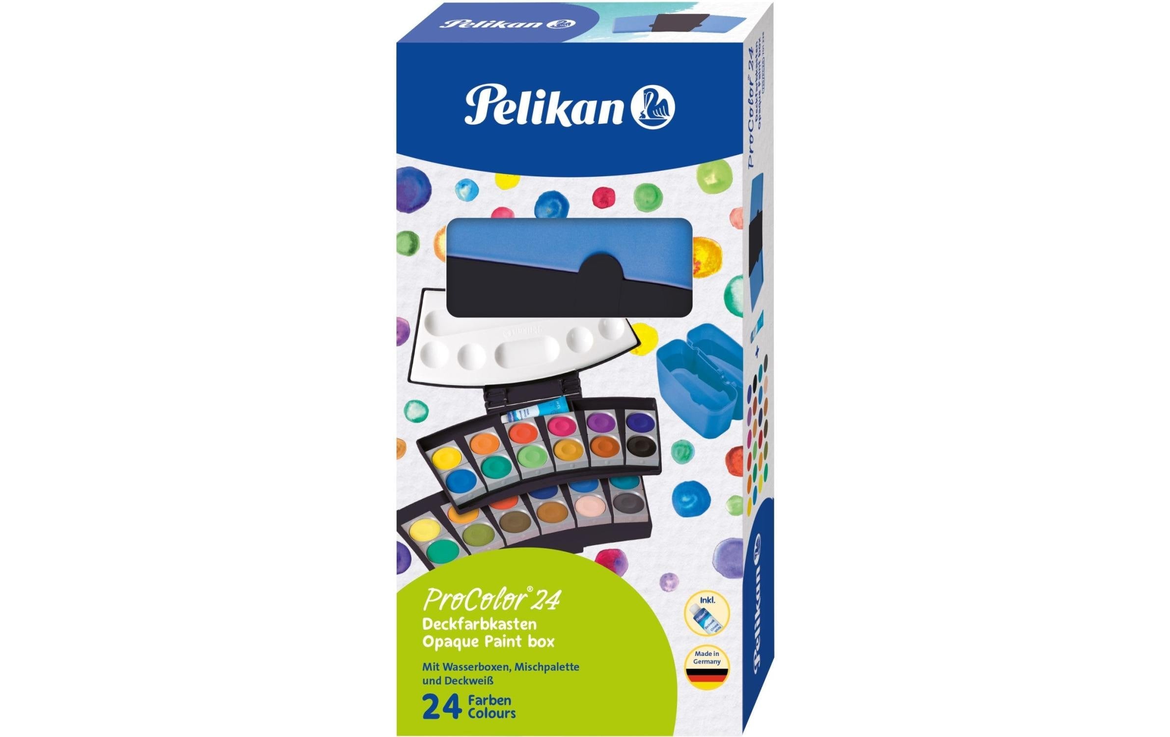 Pelikan Deckfarbkasten Schwarz + Blau 24 Farben