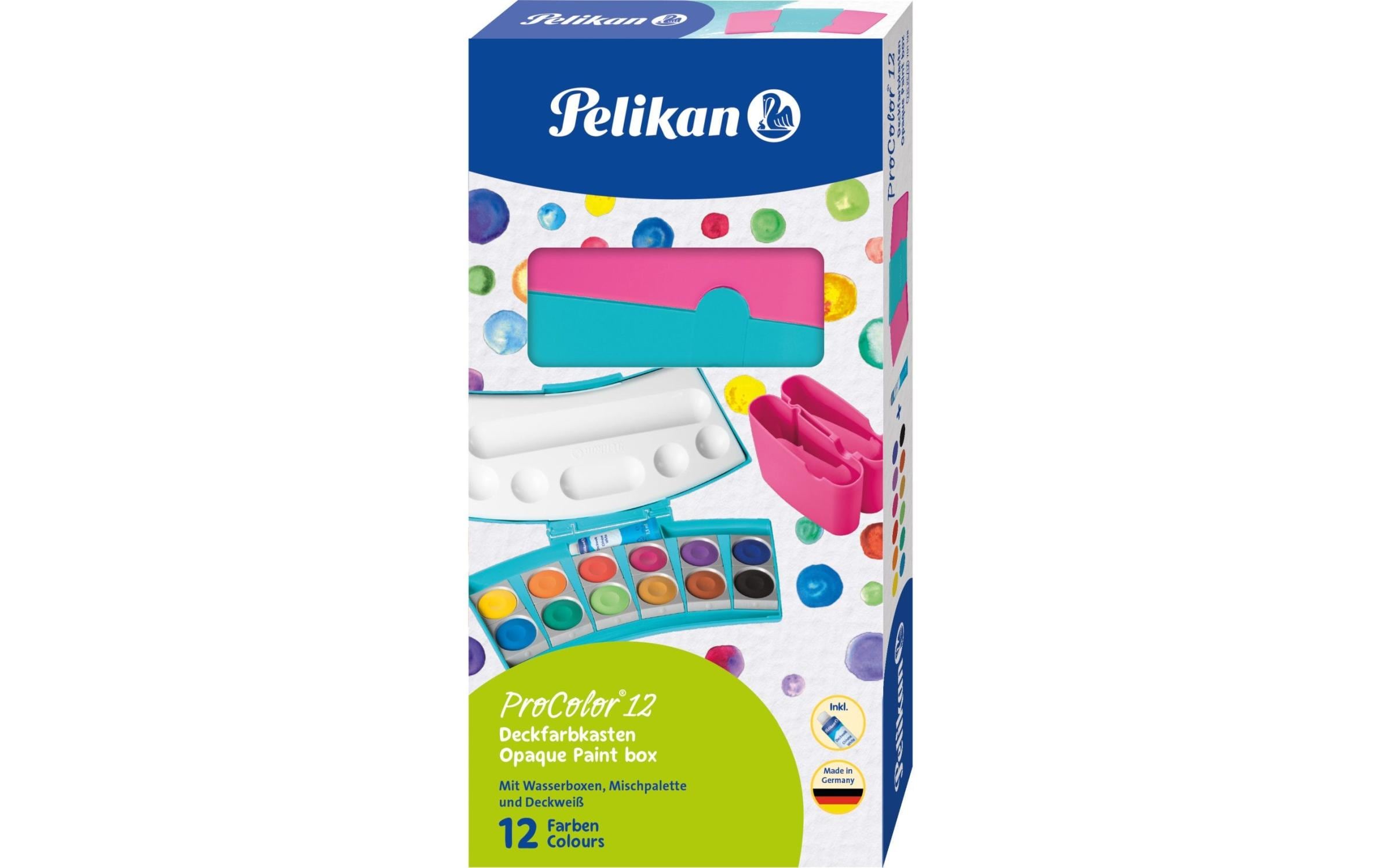 Pelikan Deckfarbkasten Türkis + Pink 12 Farben